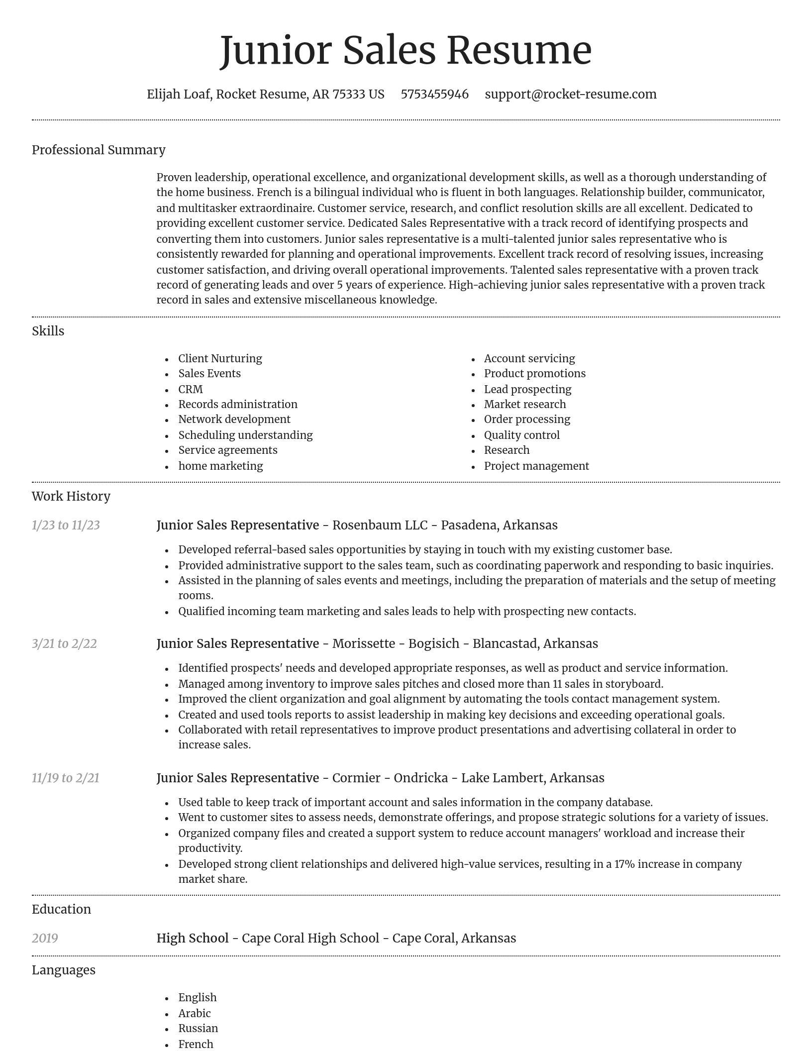 Dignified resume template