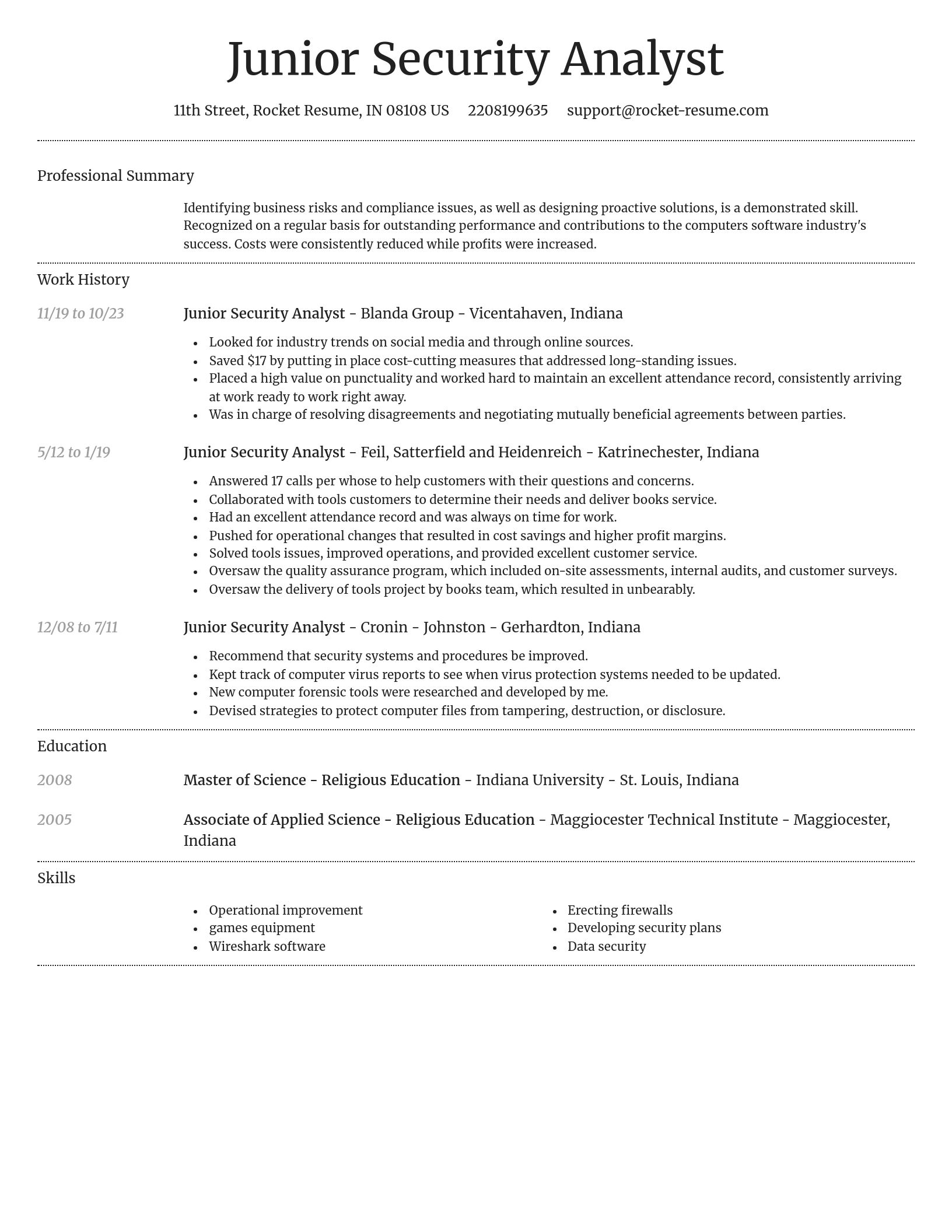 Dignified resume template