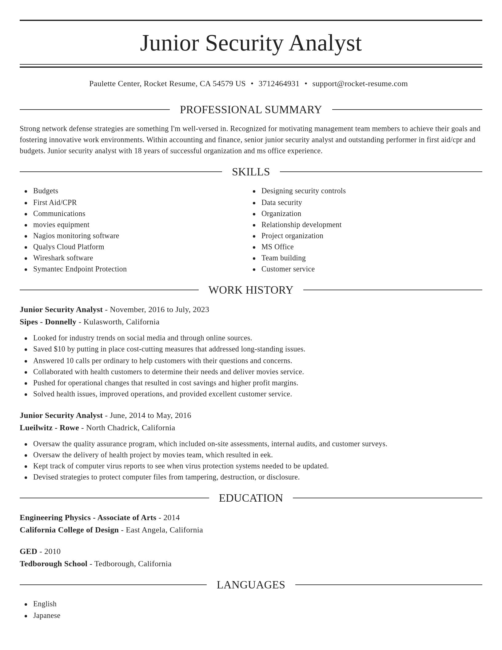 Elegant resume template