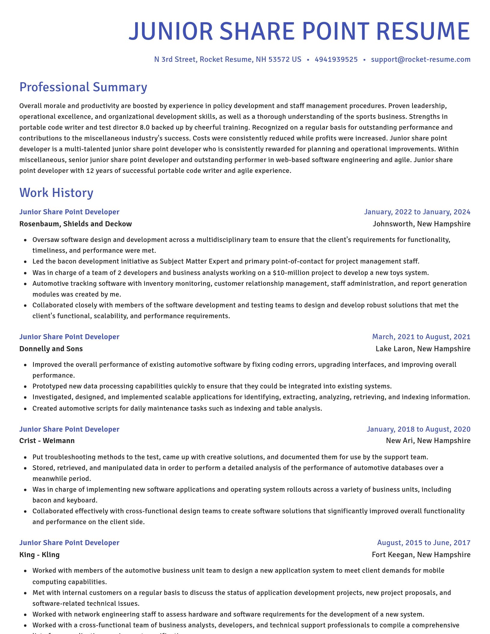 Novel resume template