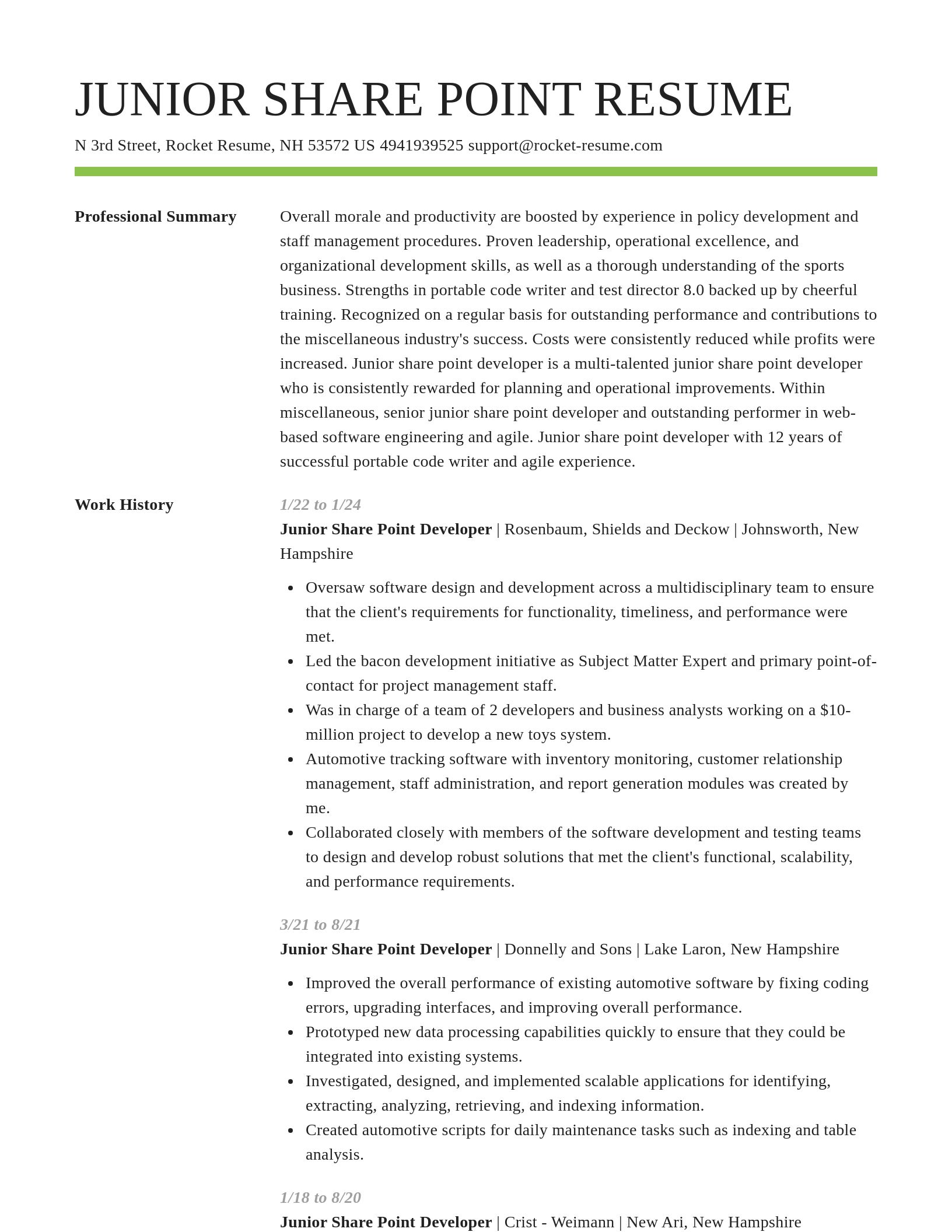 Smart resume template