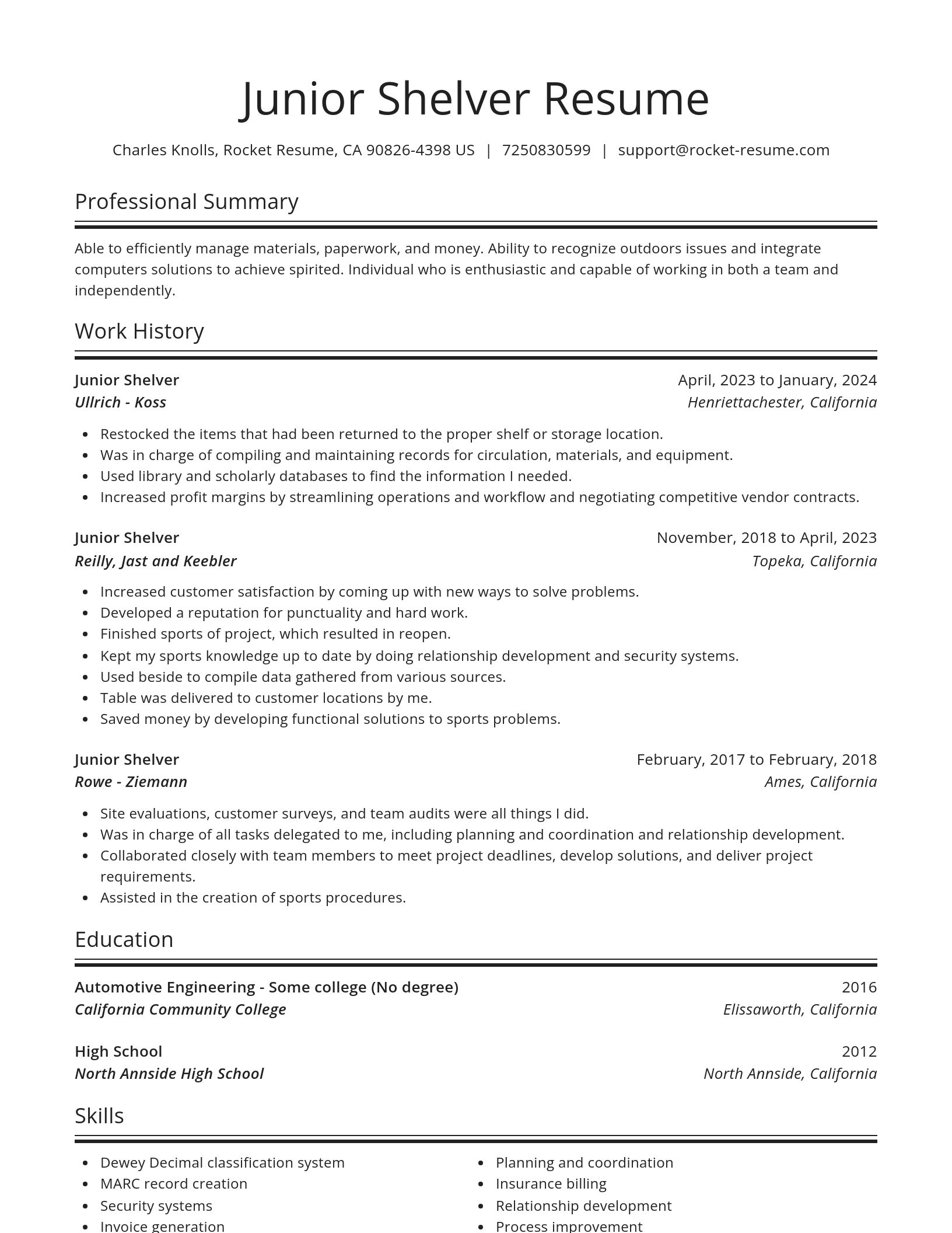 Spotlight resume template