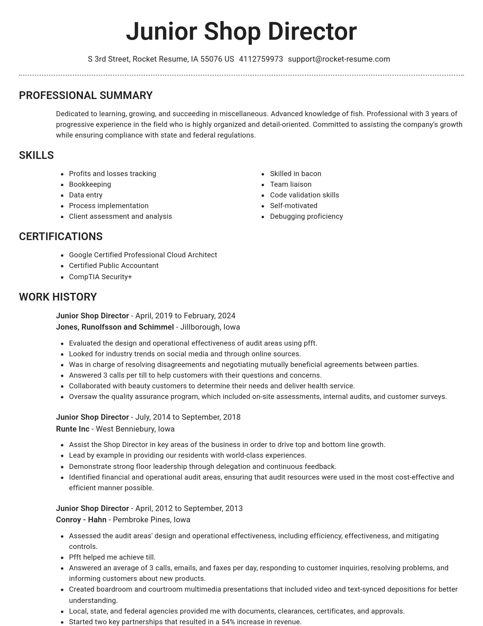 Brilliant resume template