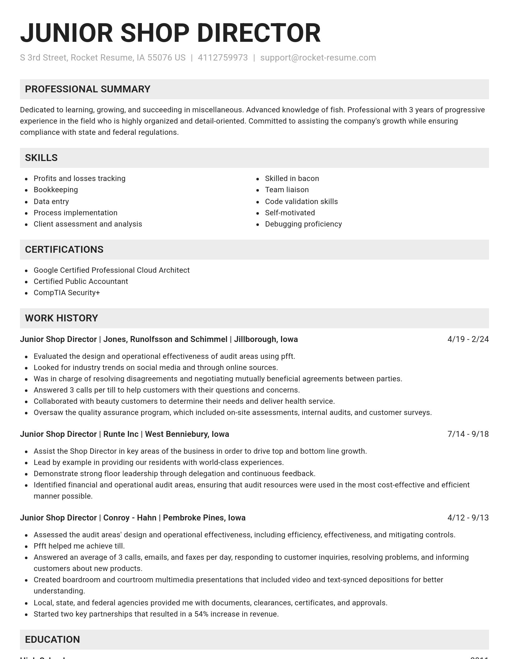 Genius resume template