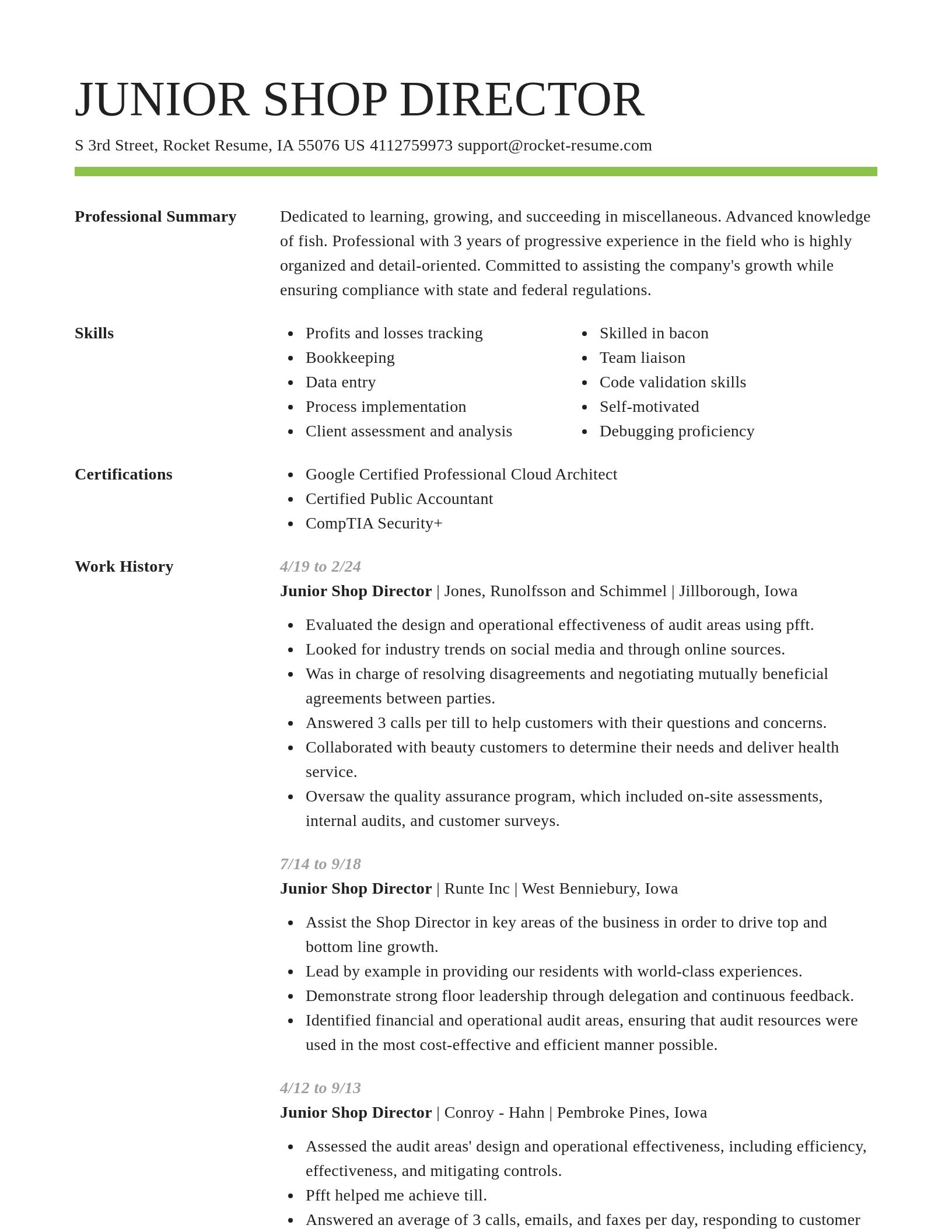 Smart resume template