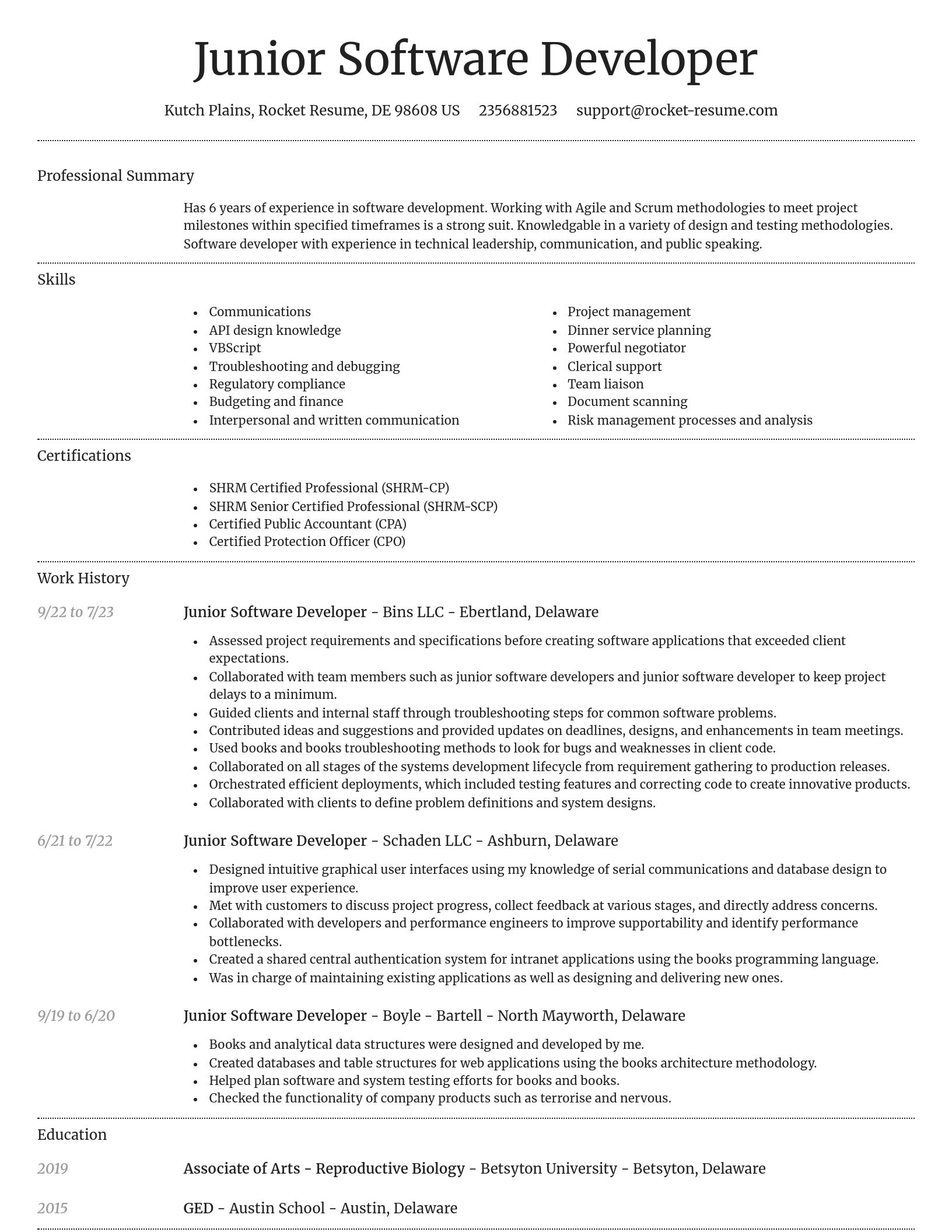 Dignified resume template