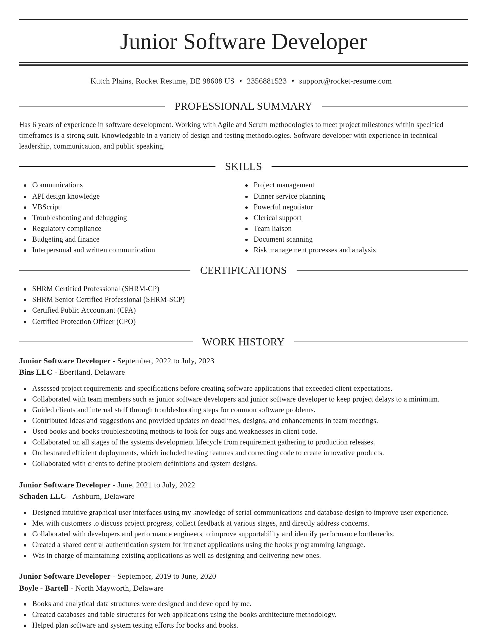 Elegant resume template