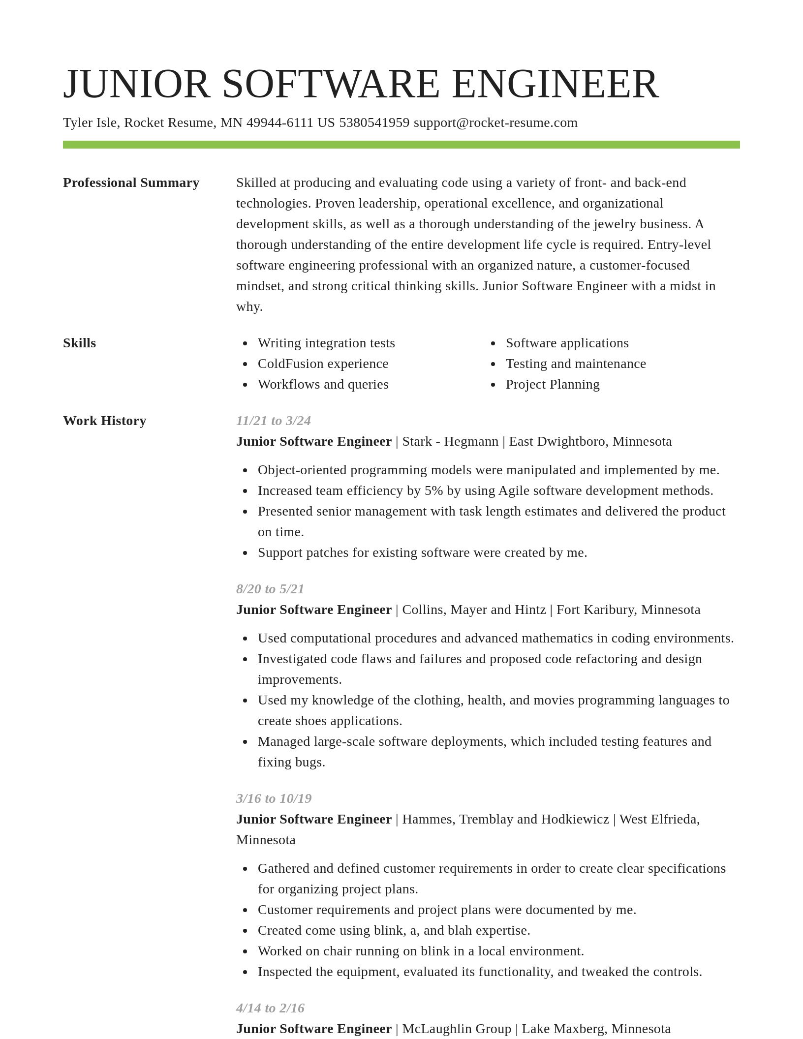 Smart resume template