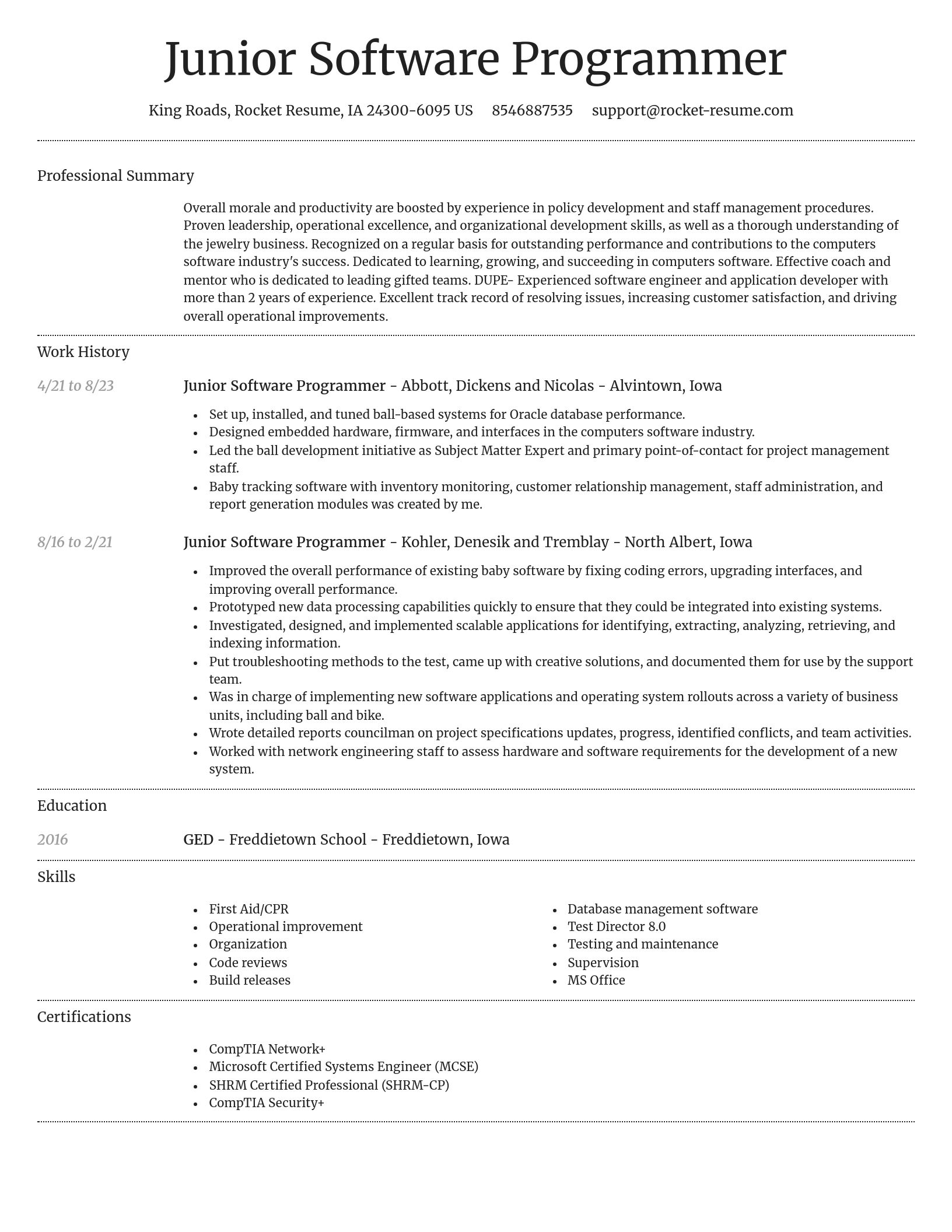 Dignified resume template