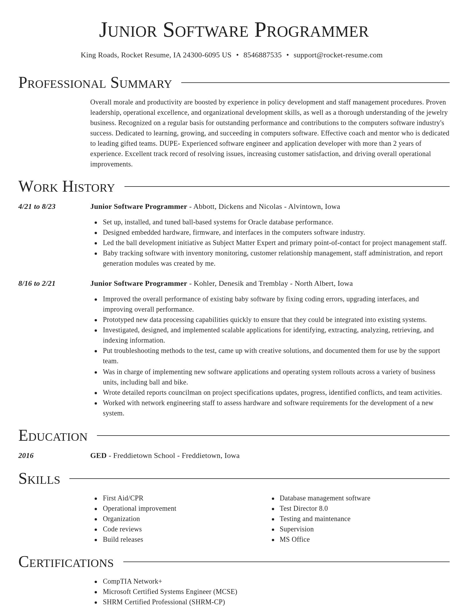 Director resume template