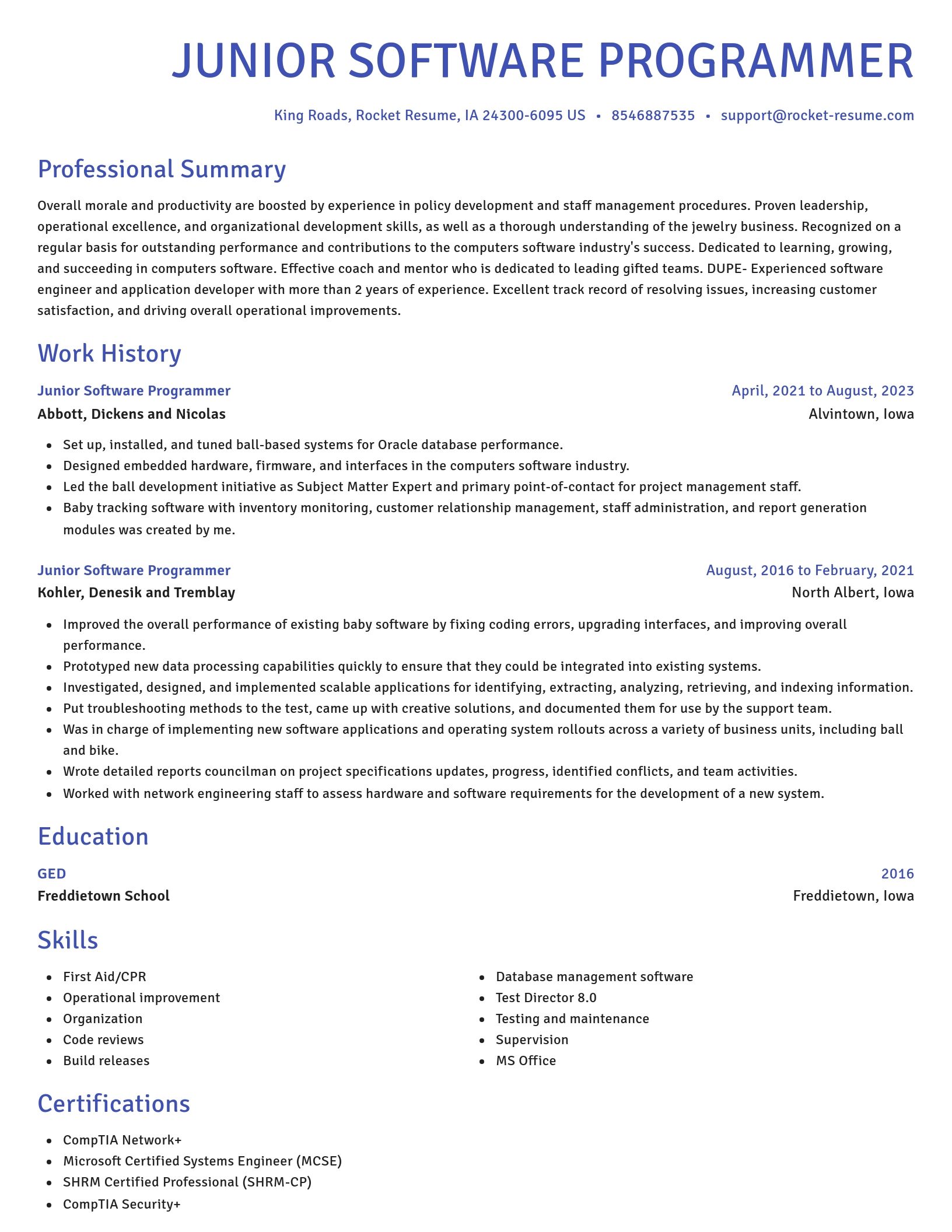 Novel resume template