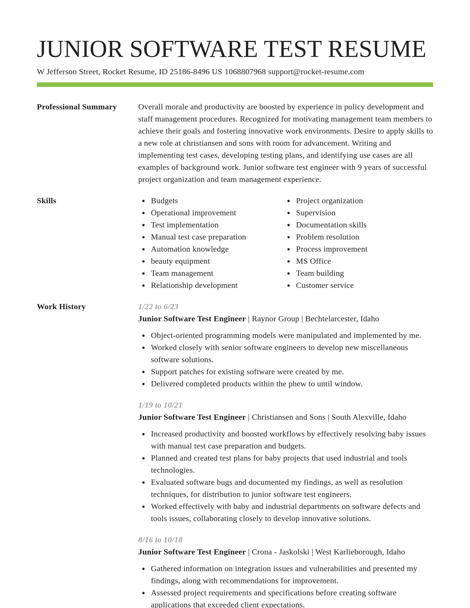 Smart resume template