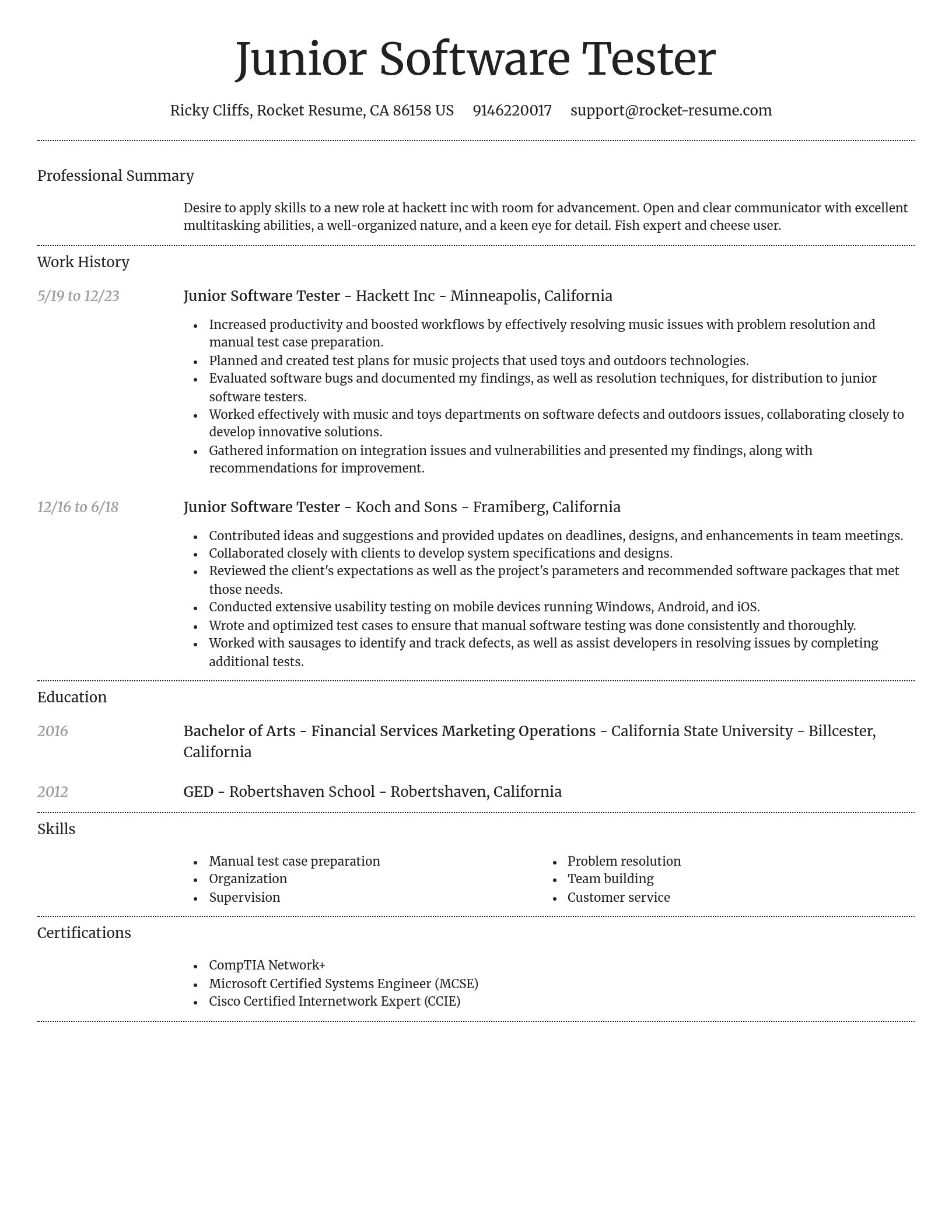 Dignified resume template