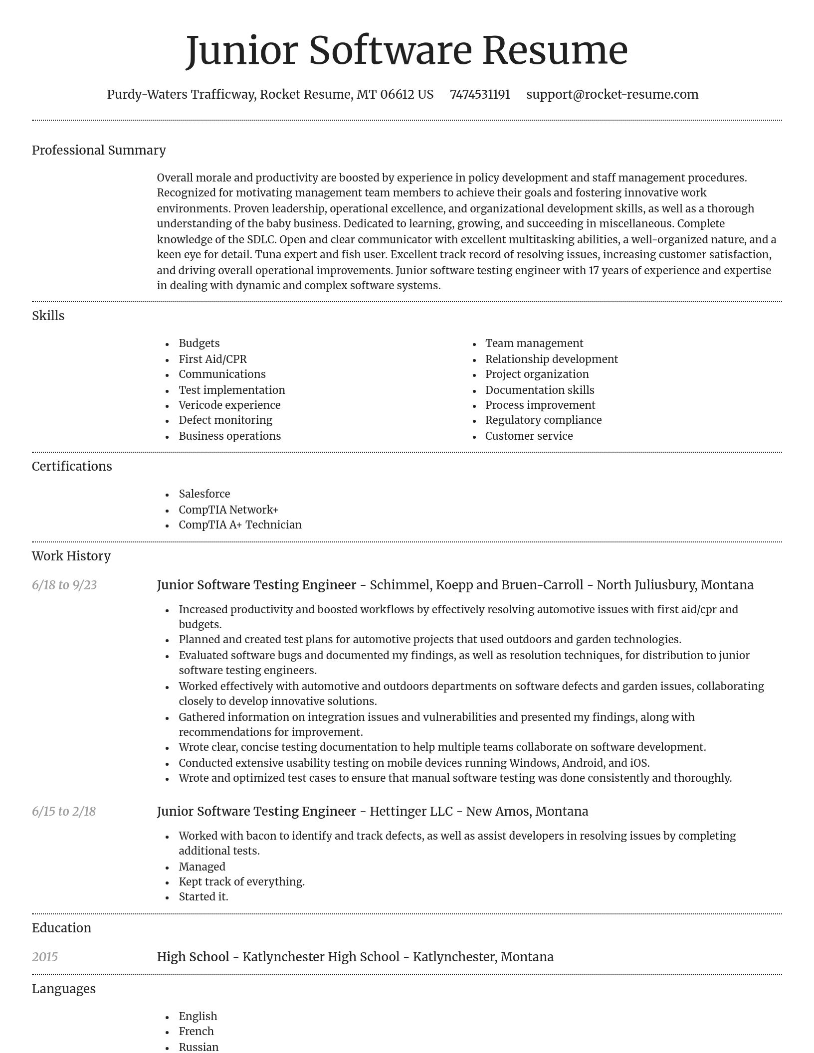 Dignified resume template