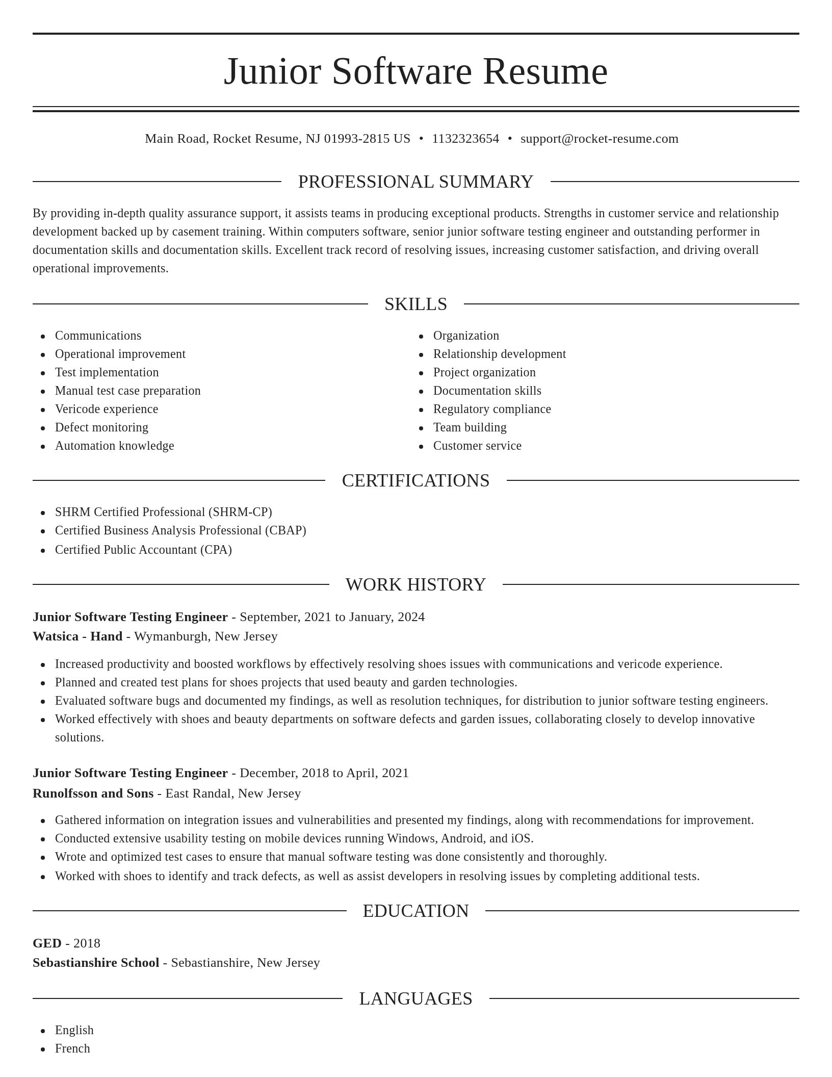 Elegant resume template