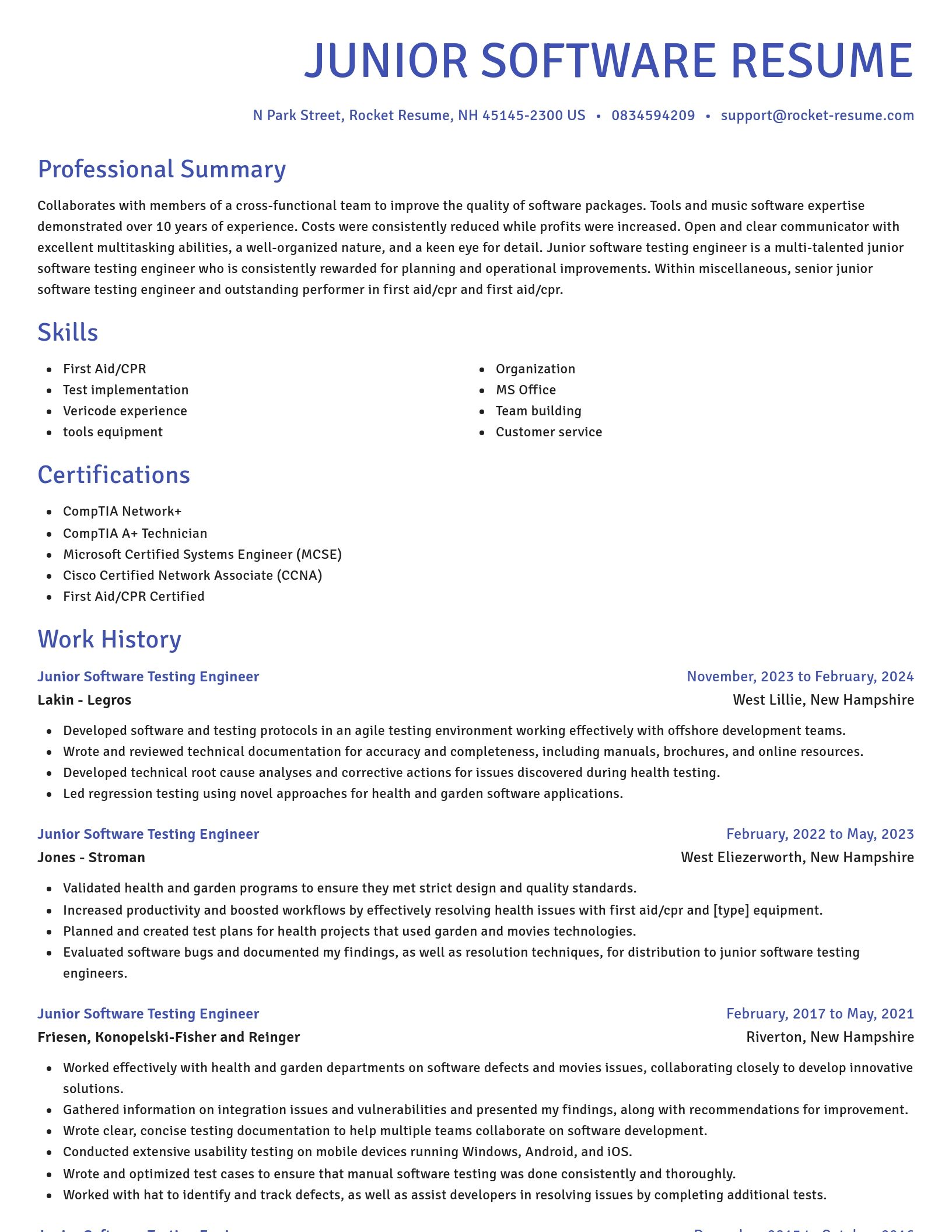 Novel resume template