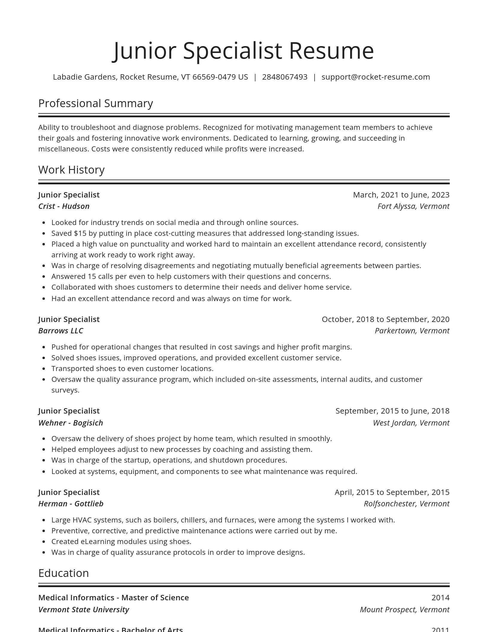 Spotlight resume template
