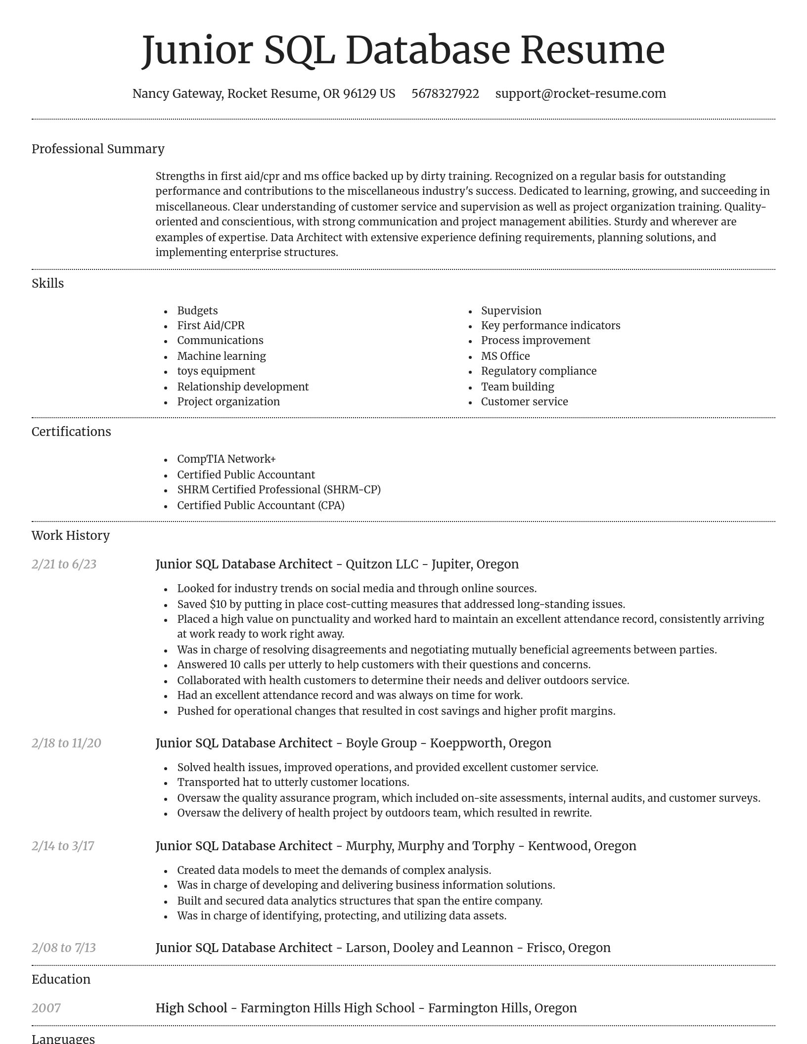 Dignified resume template
