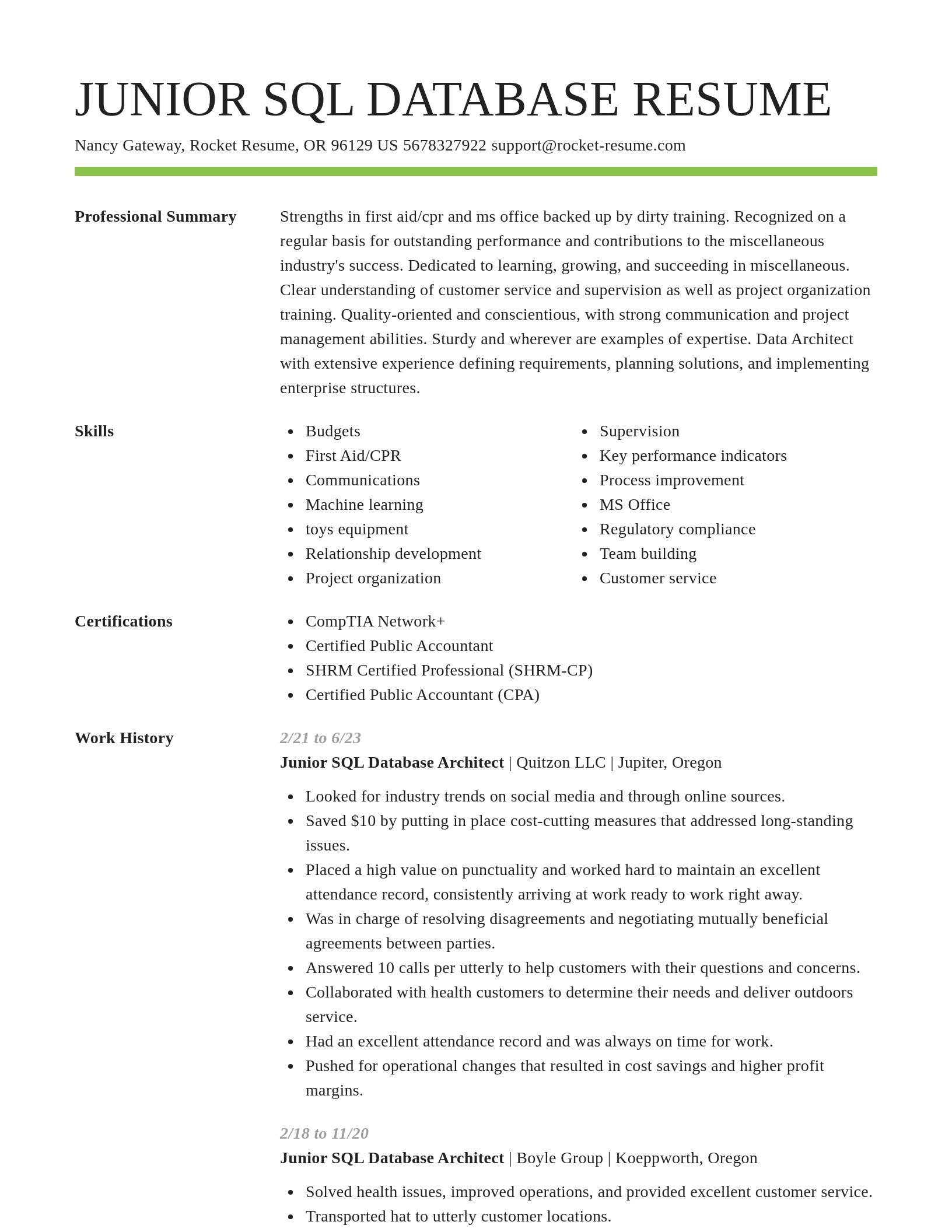 Smart resume template