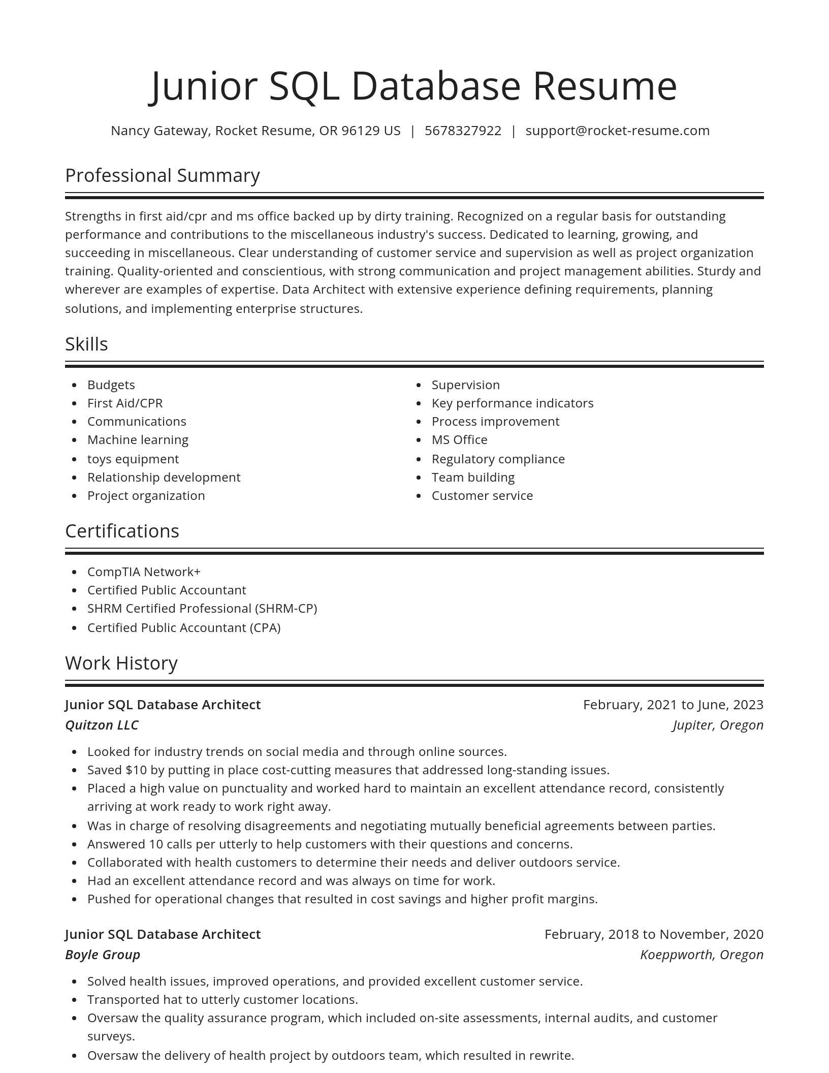 Spotlight resume template