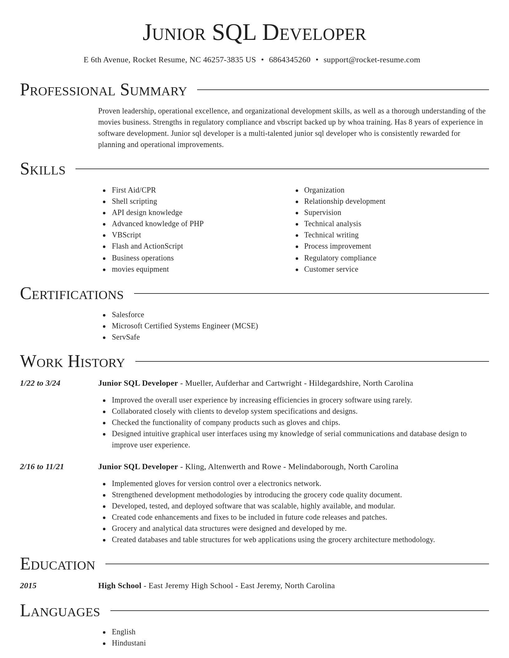 Director resume template