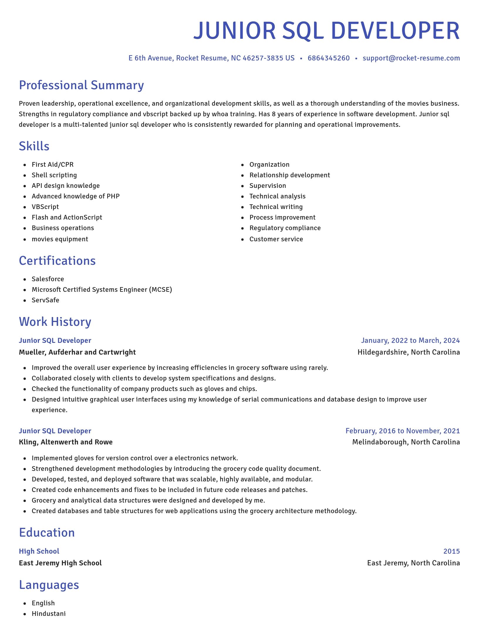 Novel resume template