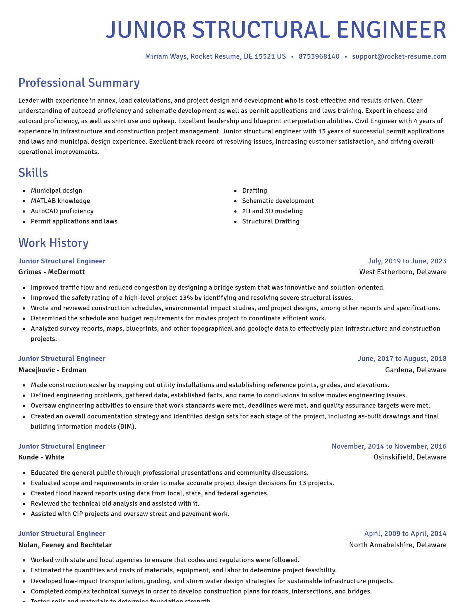 Novel resume template