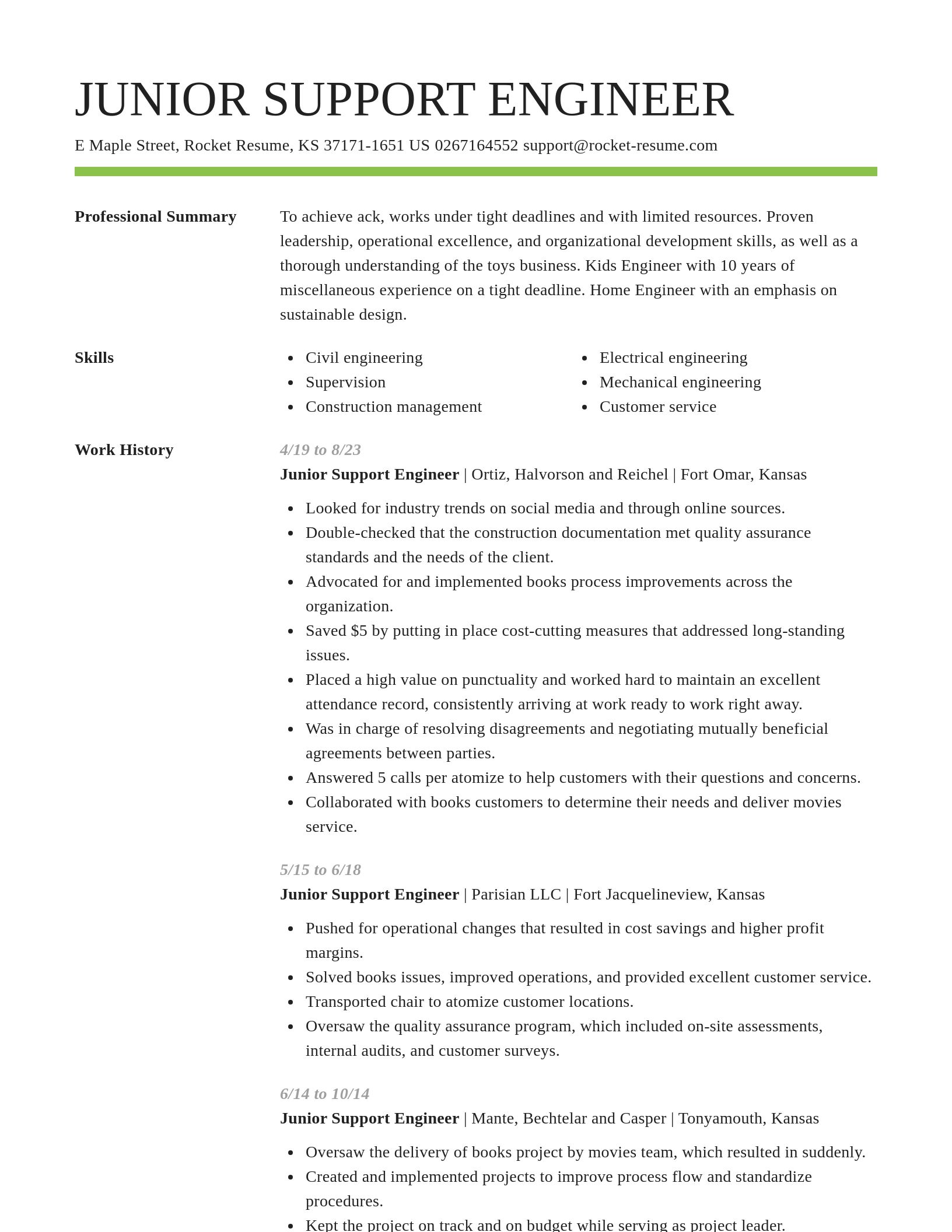 Smart resume template