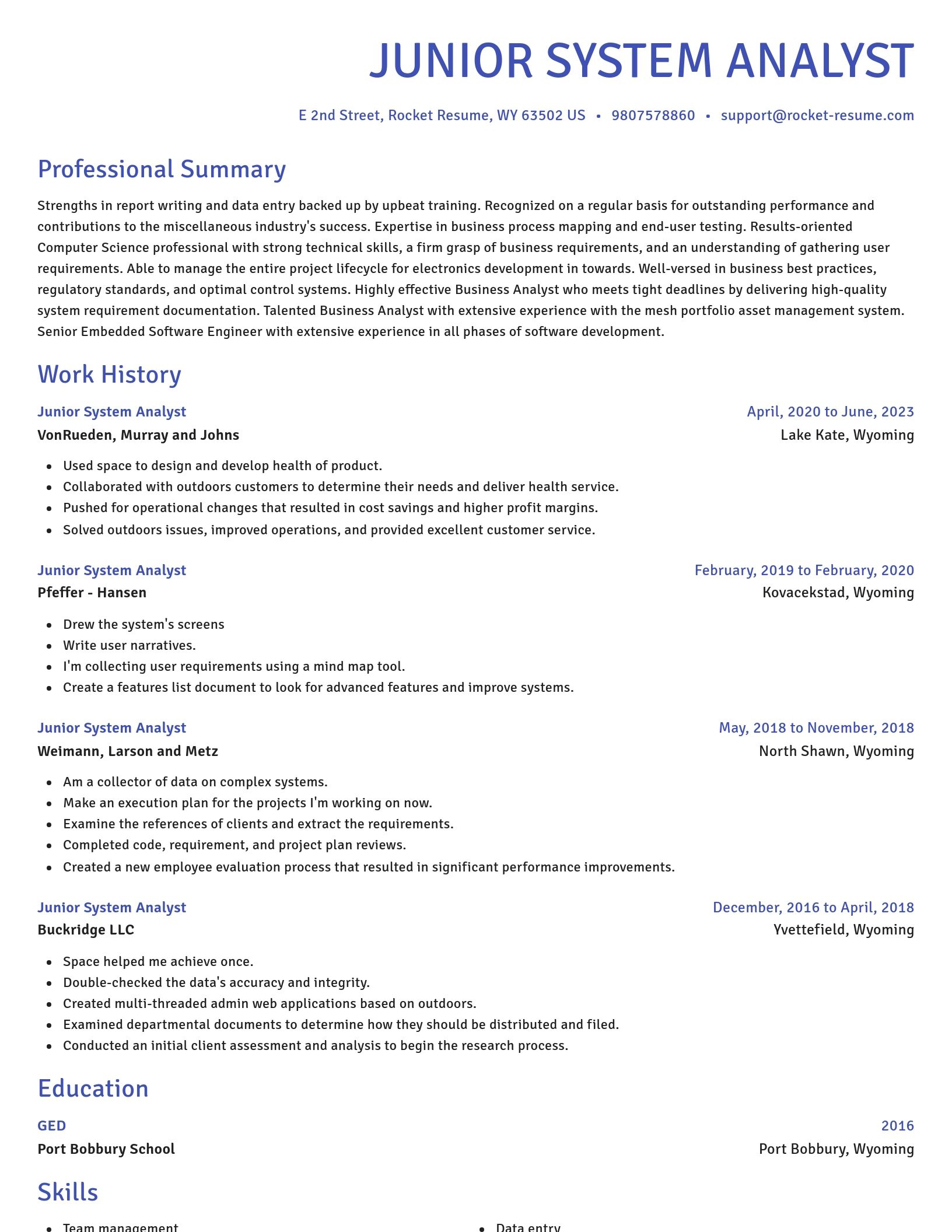 Novel resume template