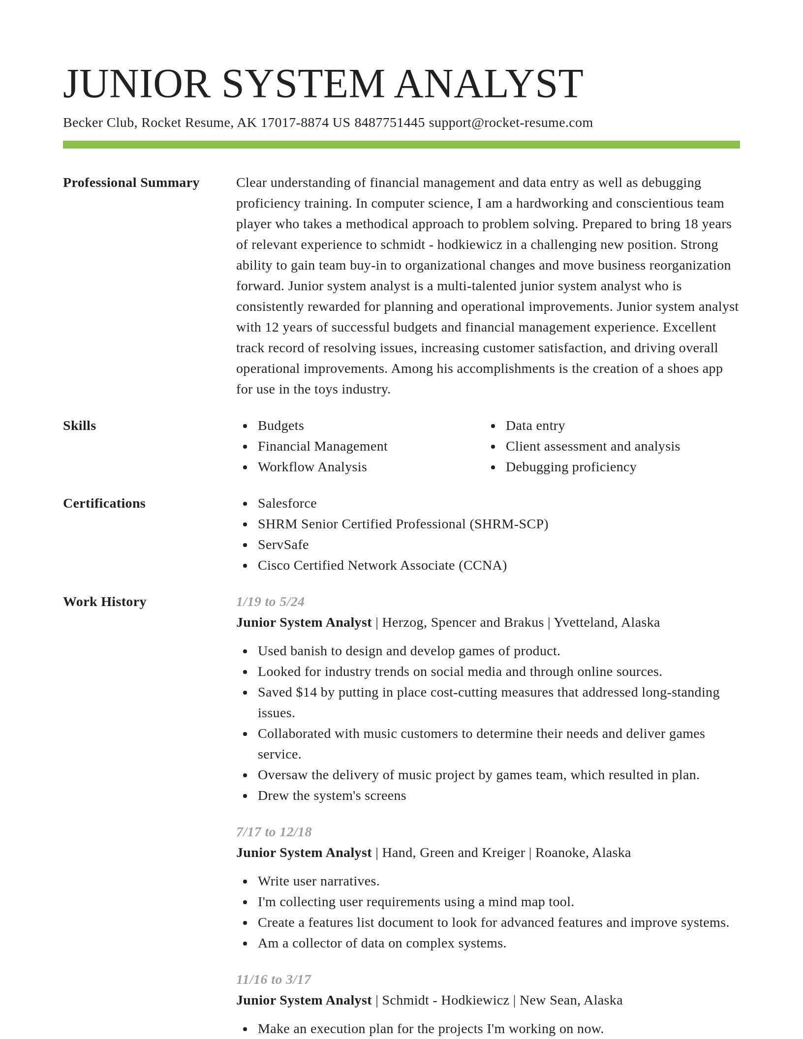 Smart resume template