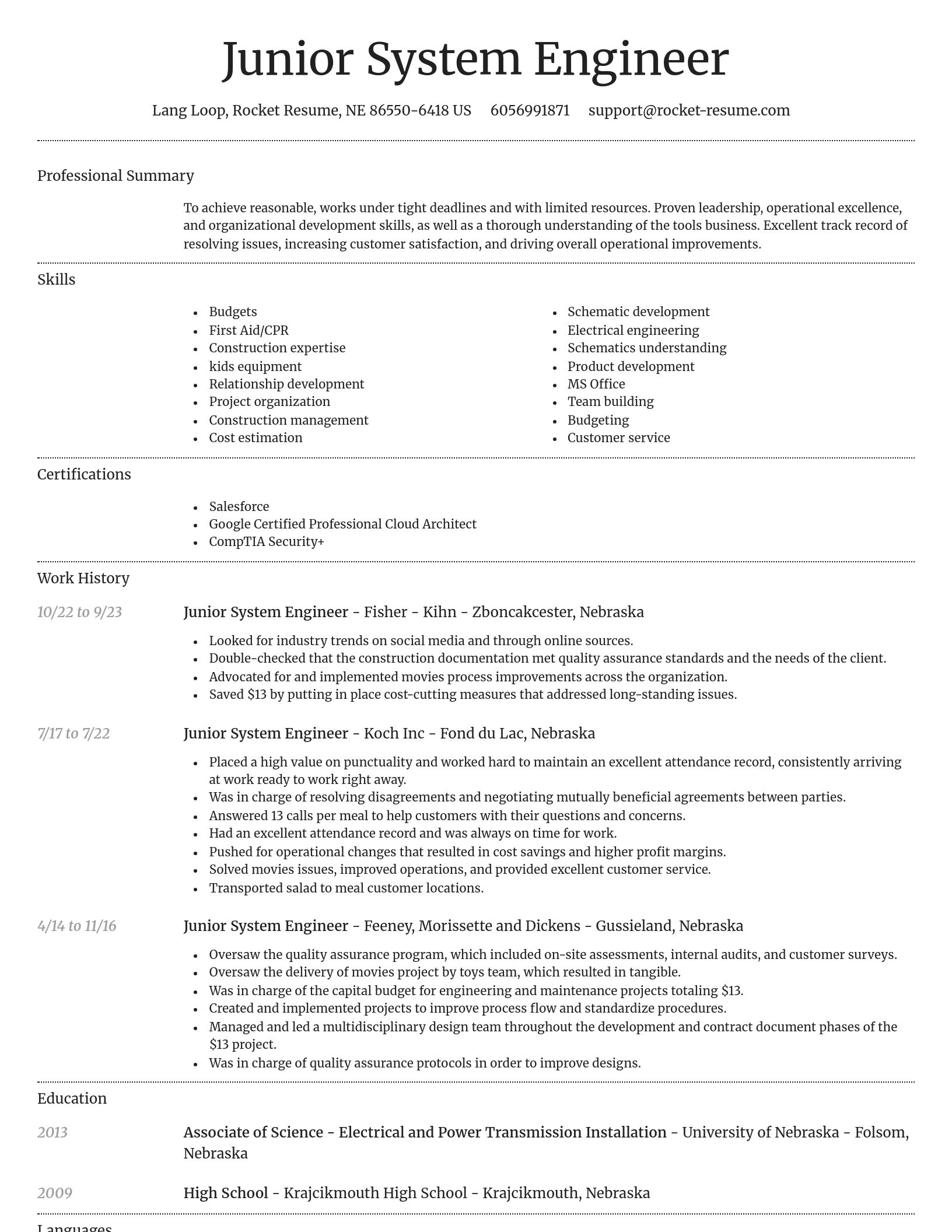 Dignified resume template