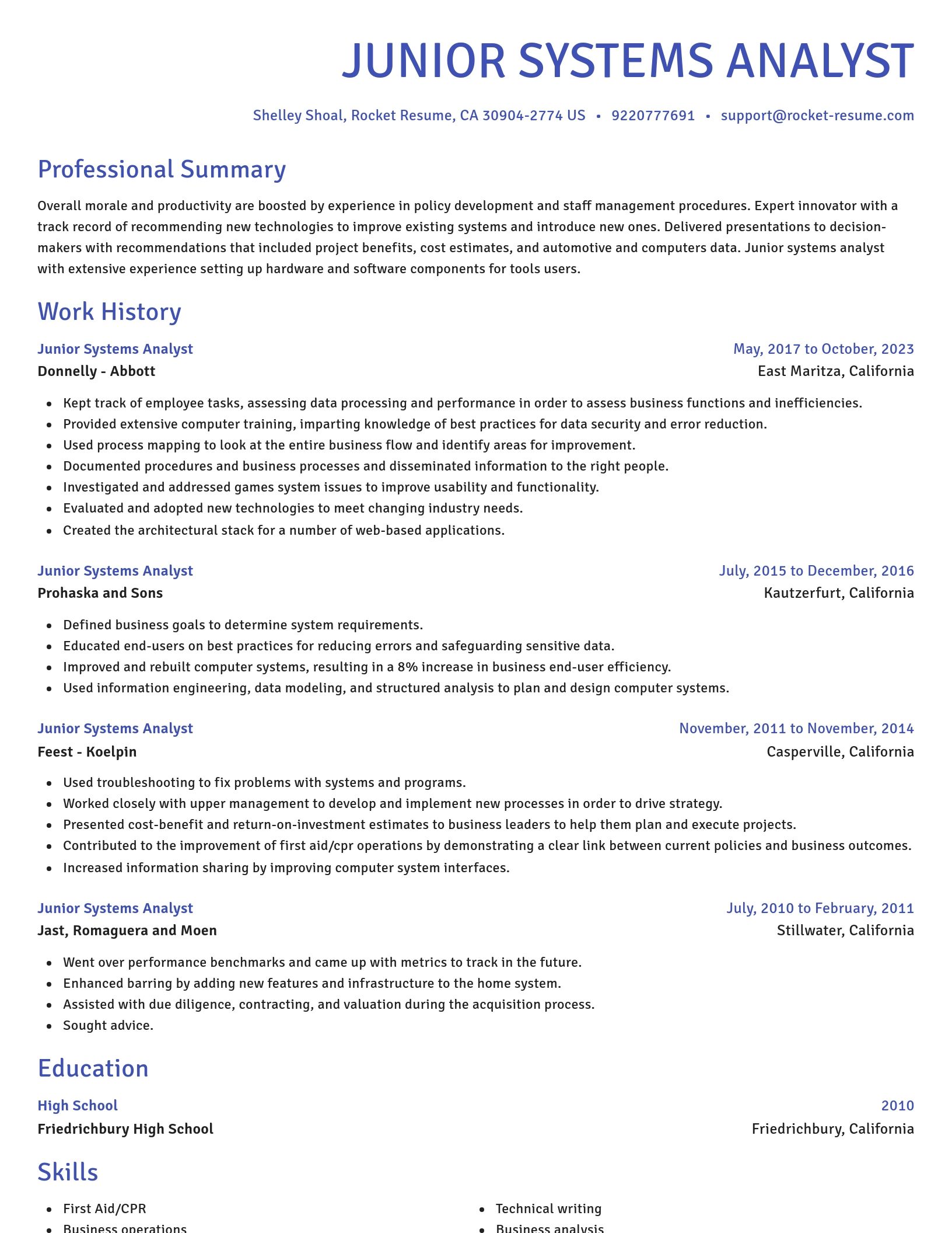 Novel resume template