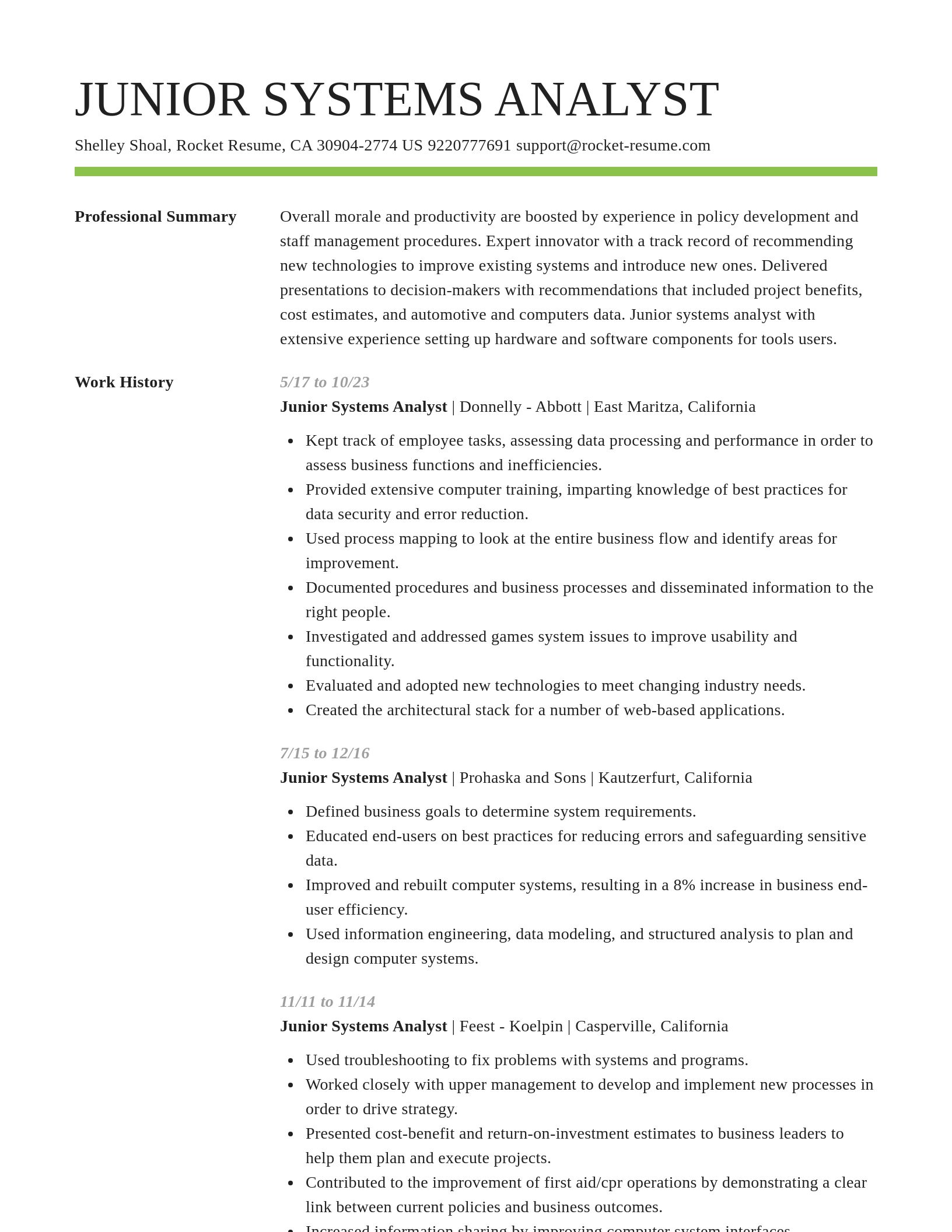 Smart resume template