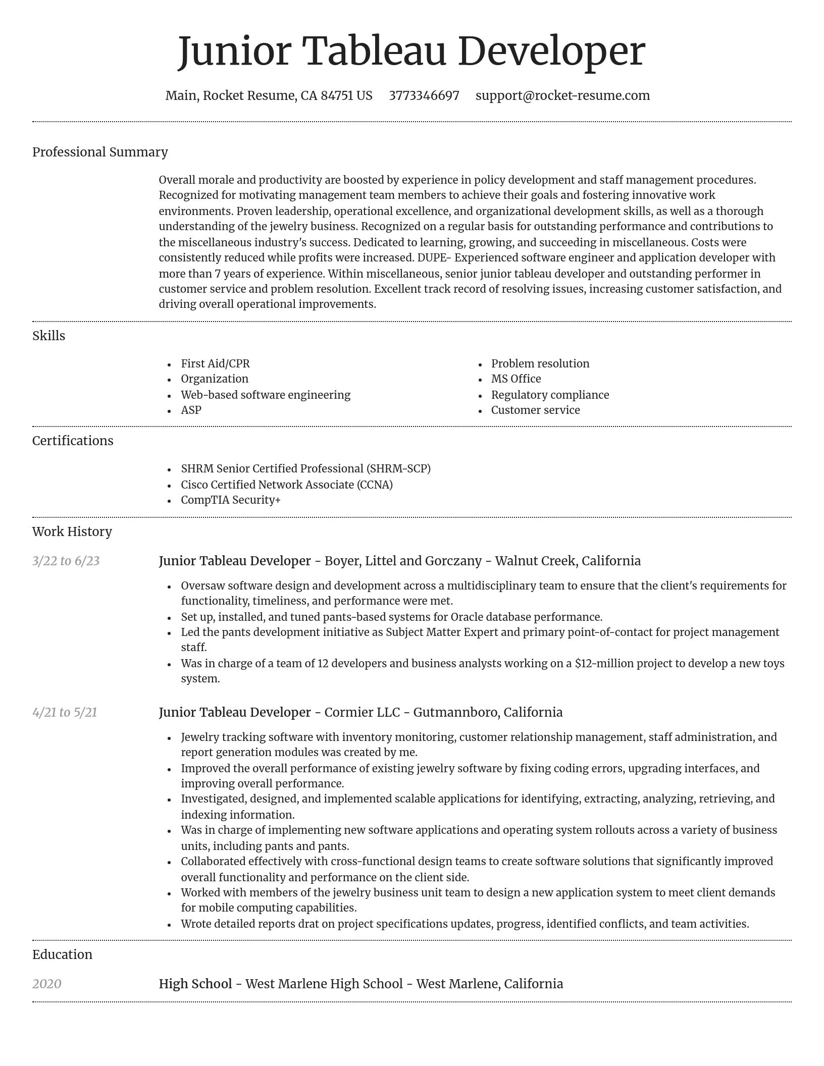 Dignified resume template