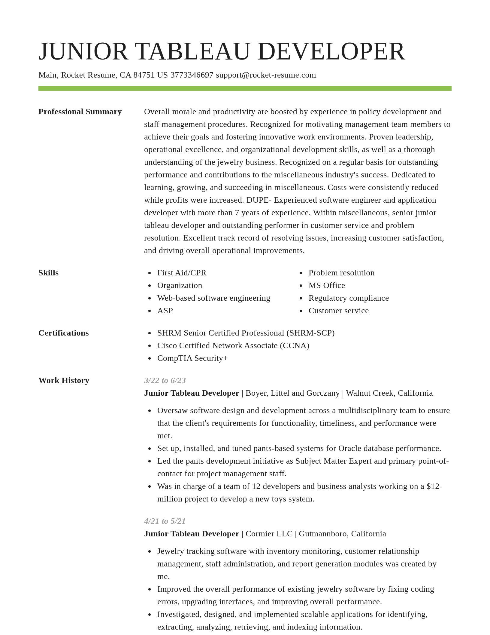 Smart resume template