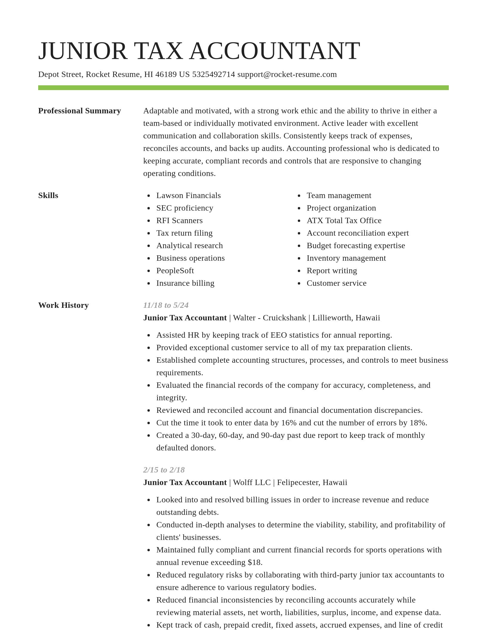 Smart resume template