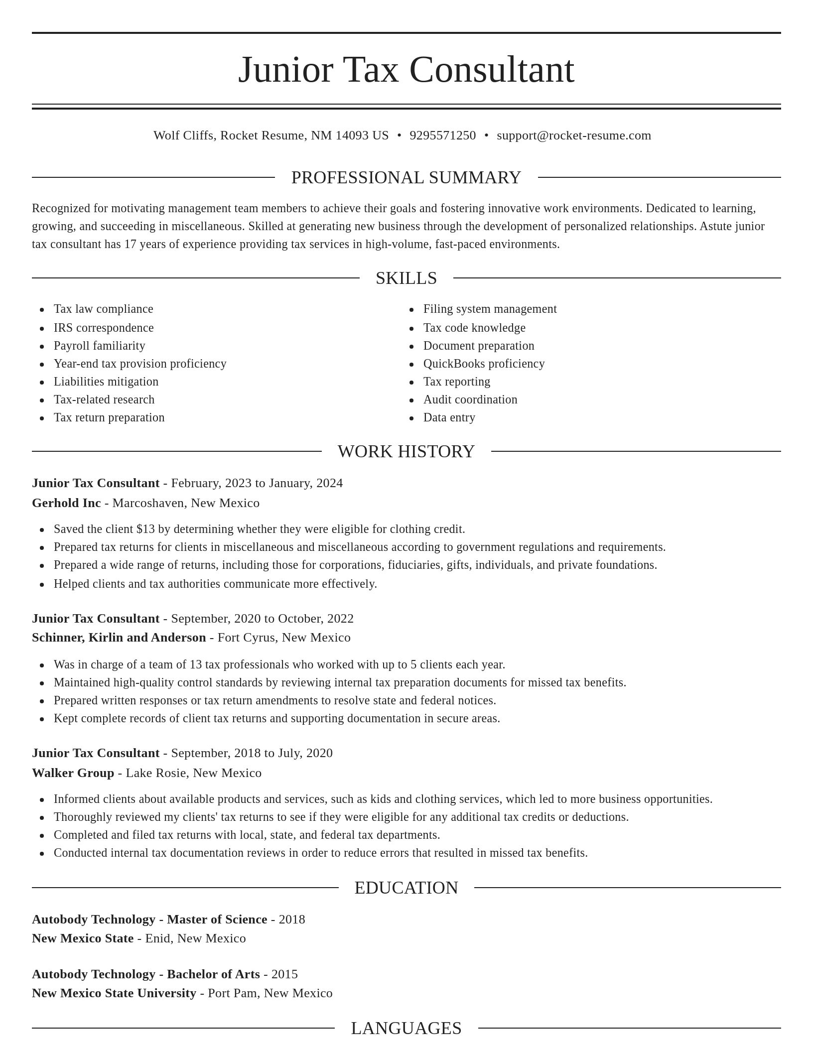 Elegant resume template