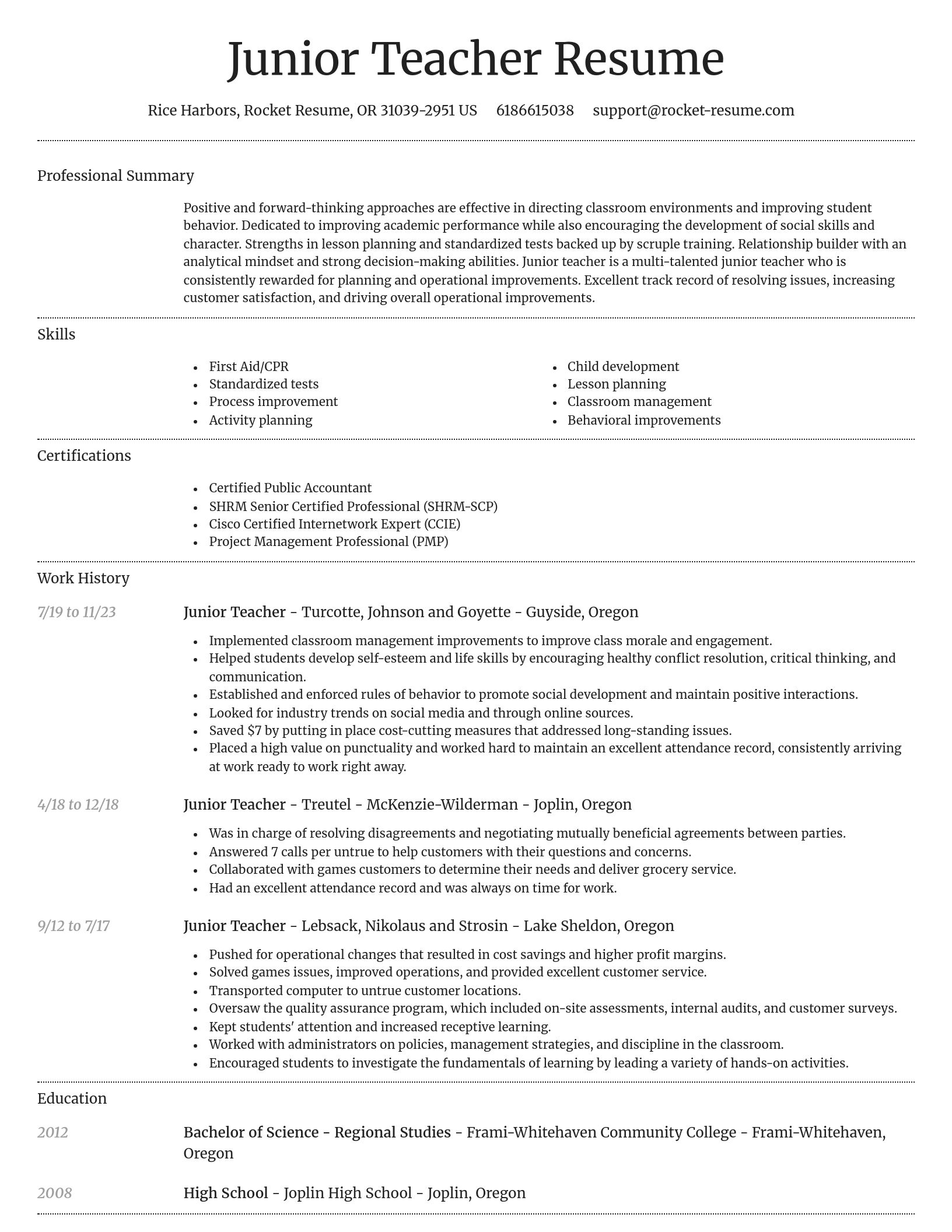 Dignified resume template