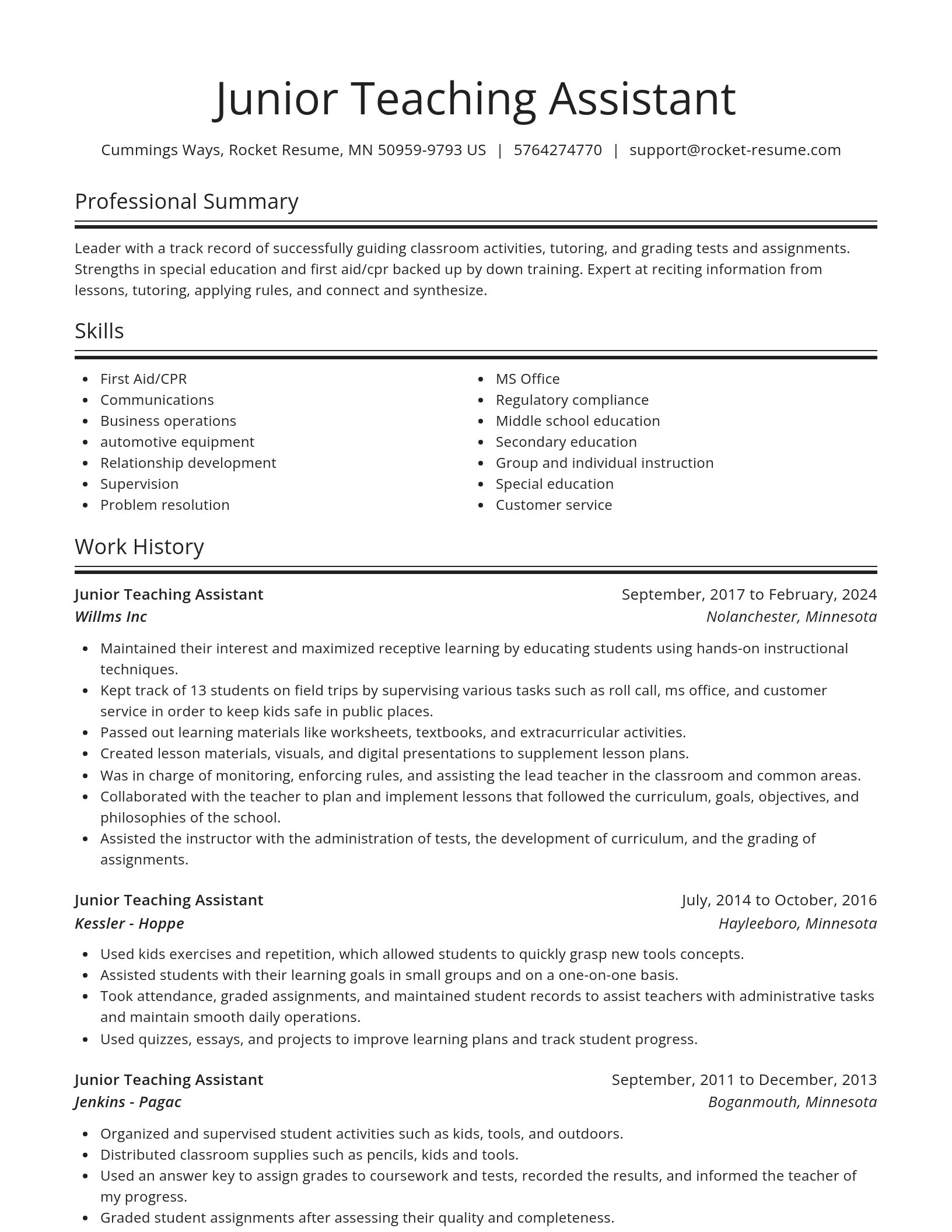 Spotlight resume template