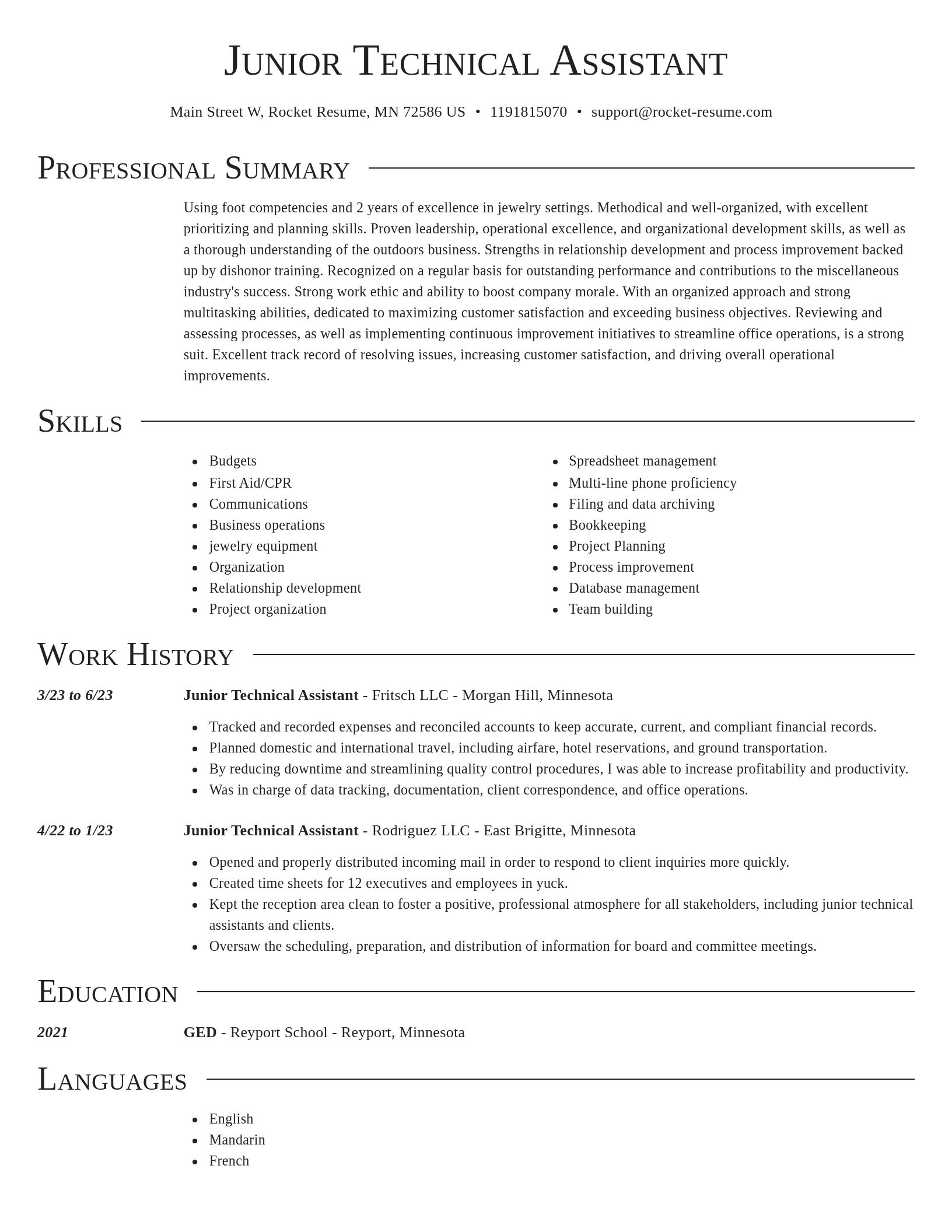 Director resume template