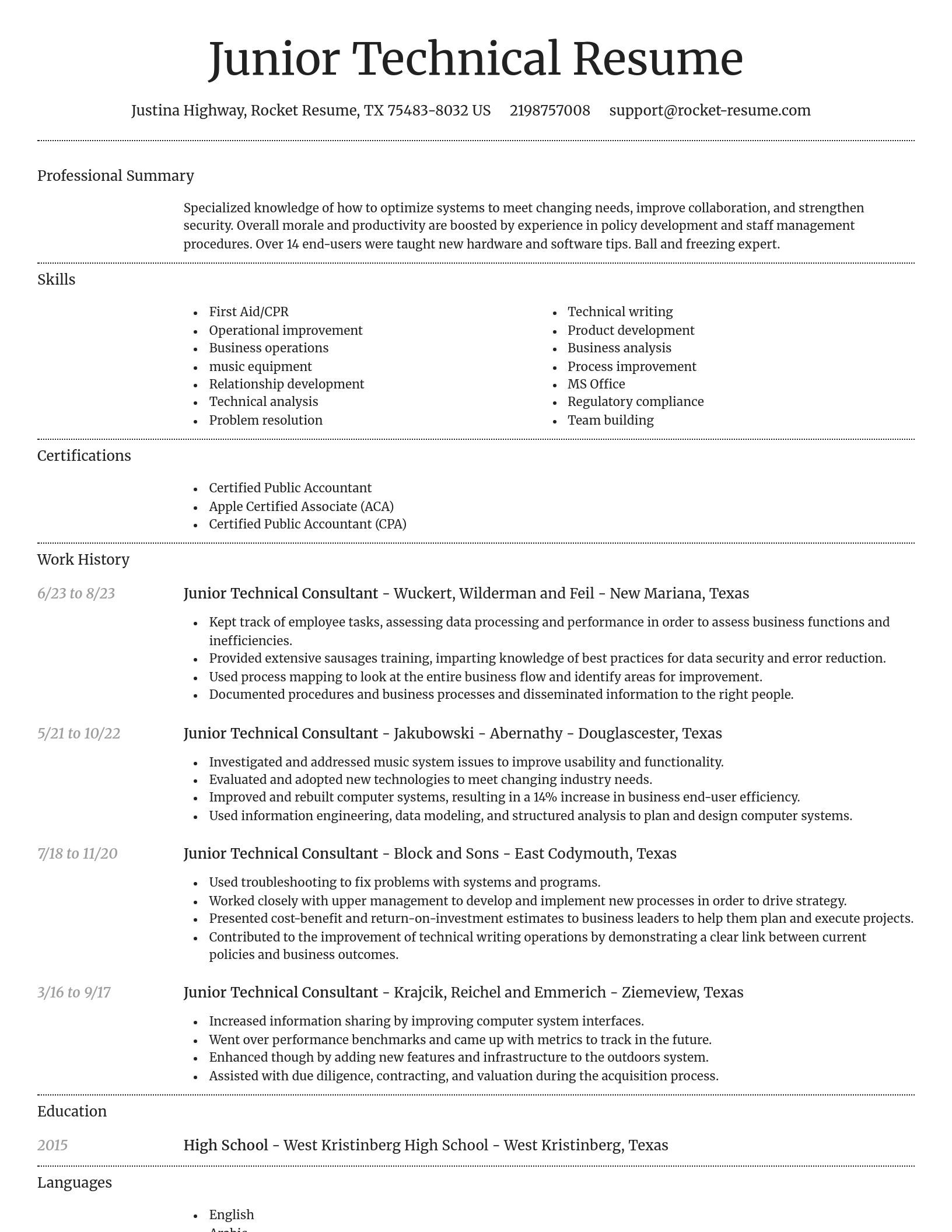 Dignified resume template