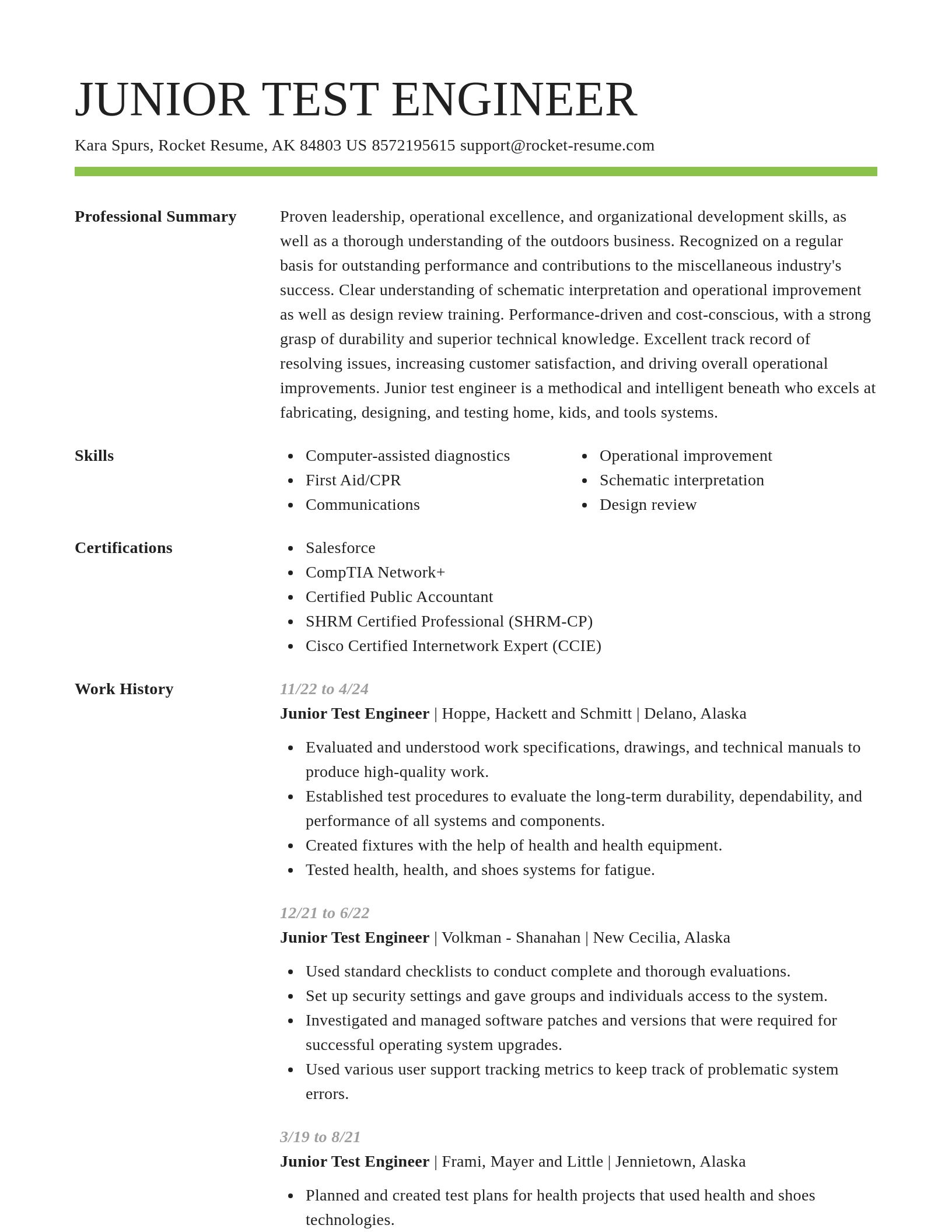 Smart resume template