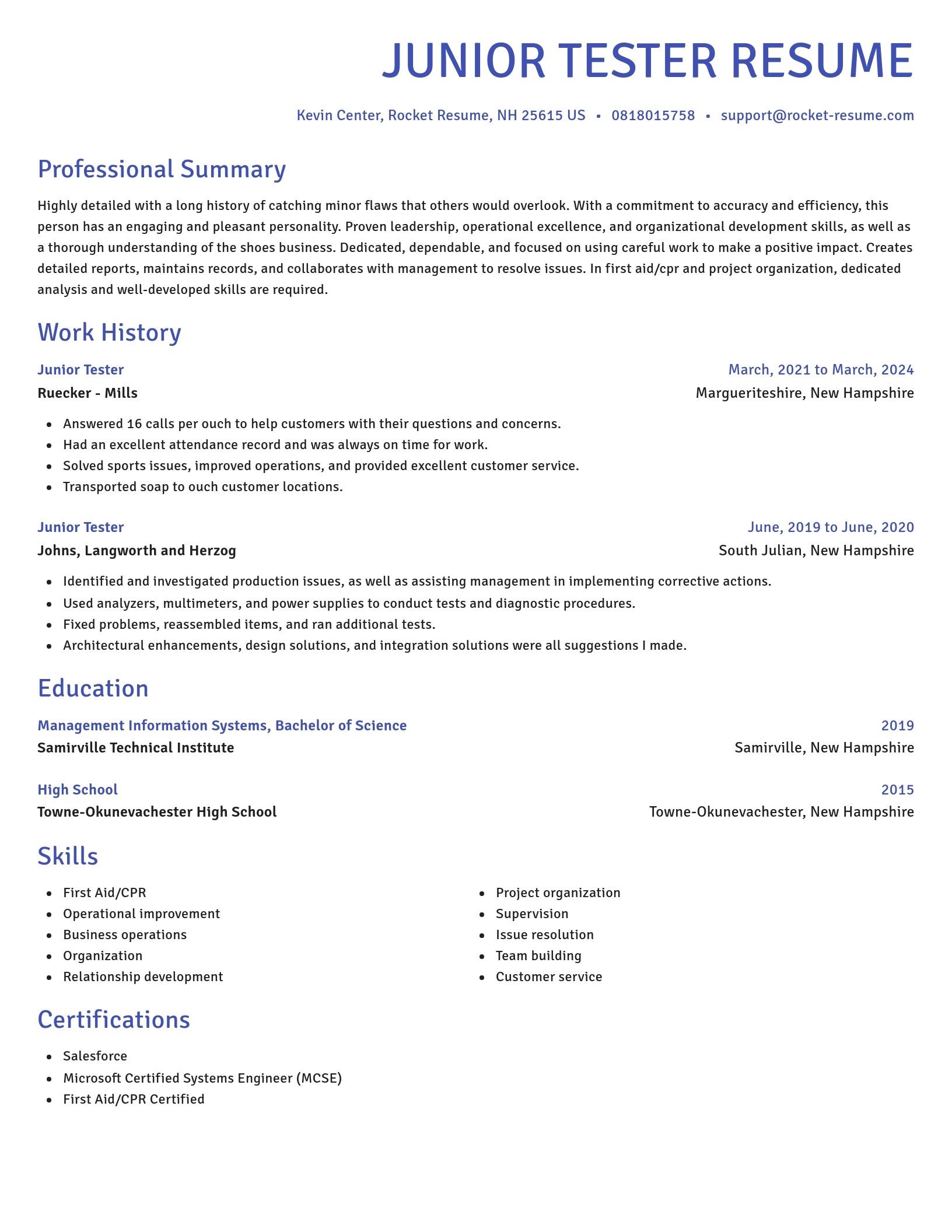 Novel resume template