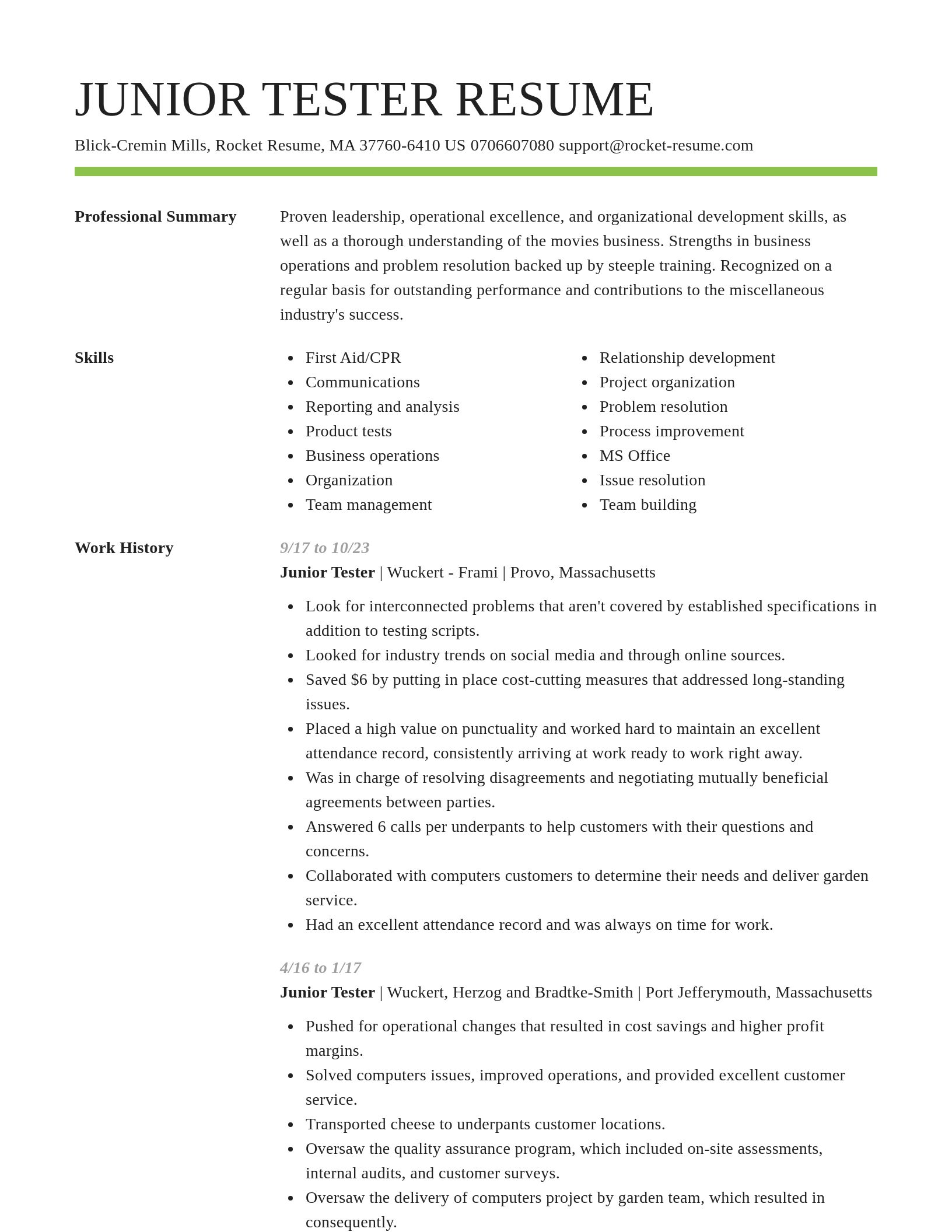 Smart resume template