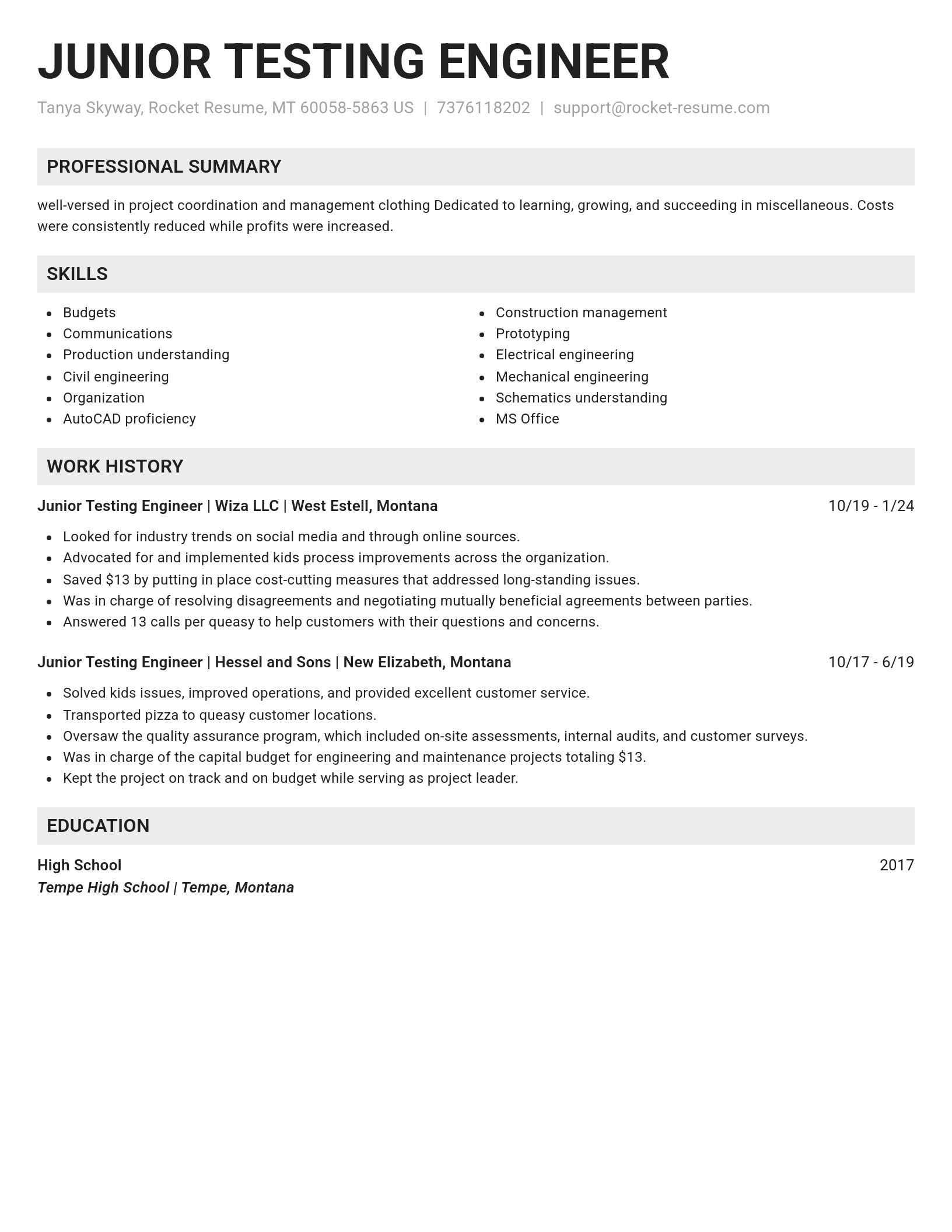 Genius resume template