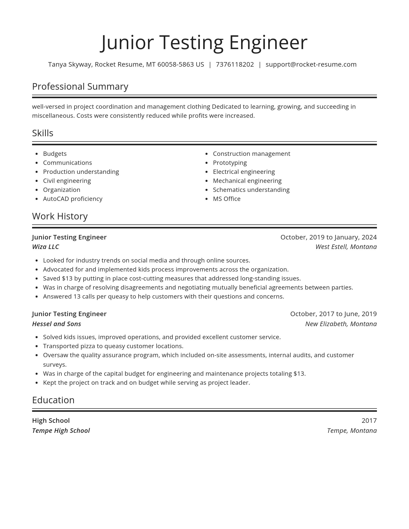 Spotlight resume template