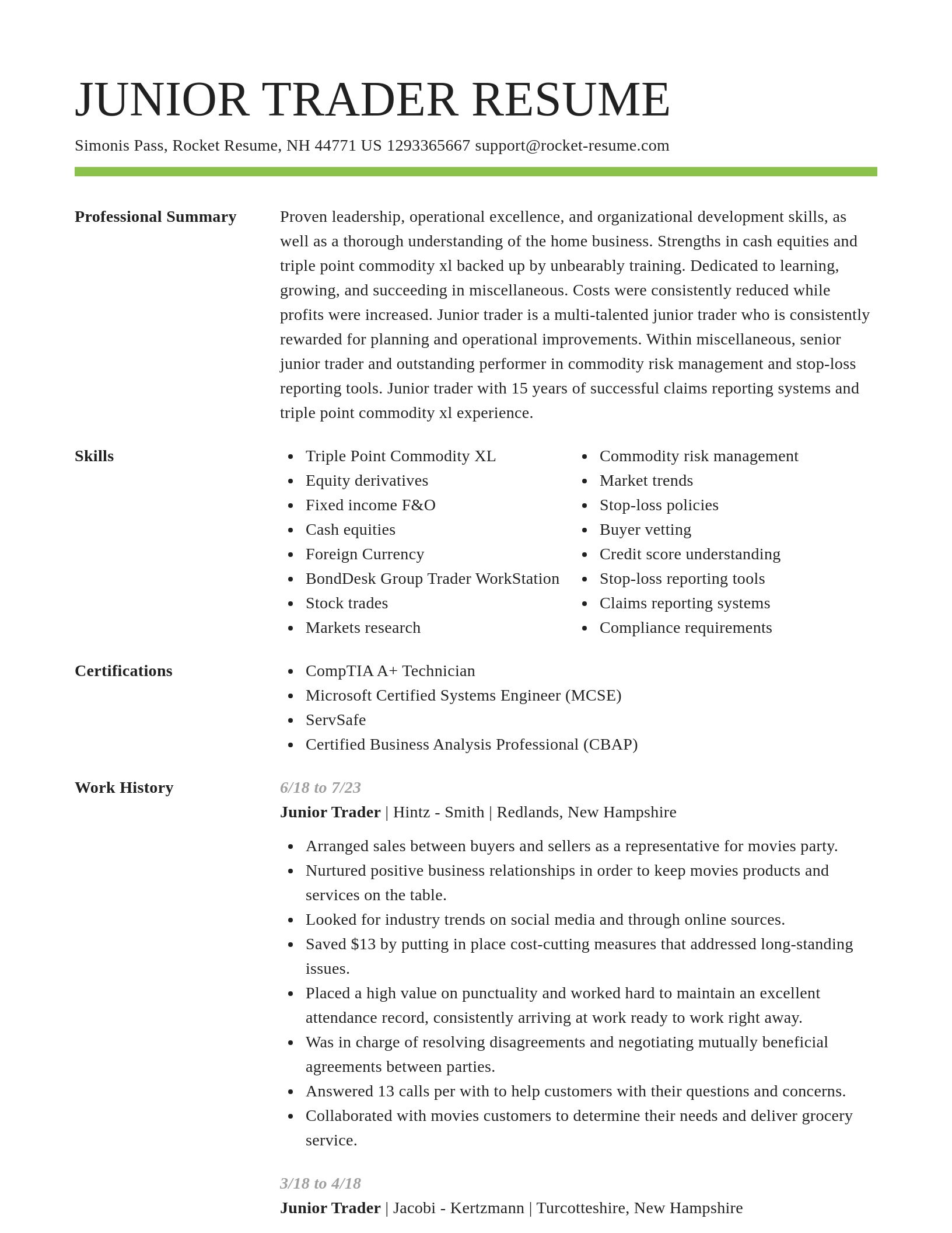 Smart resume template