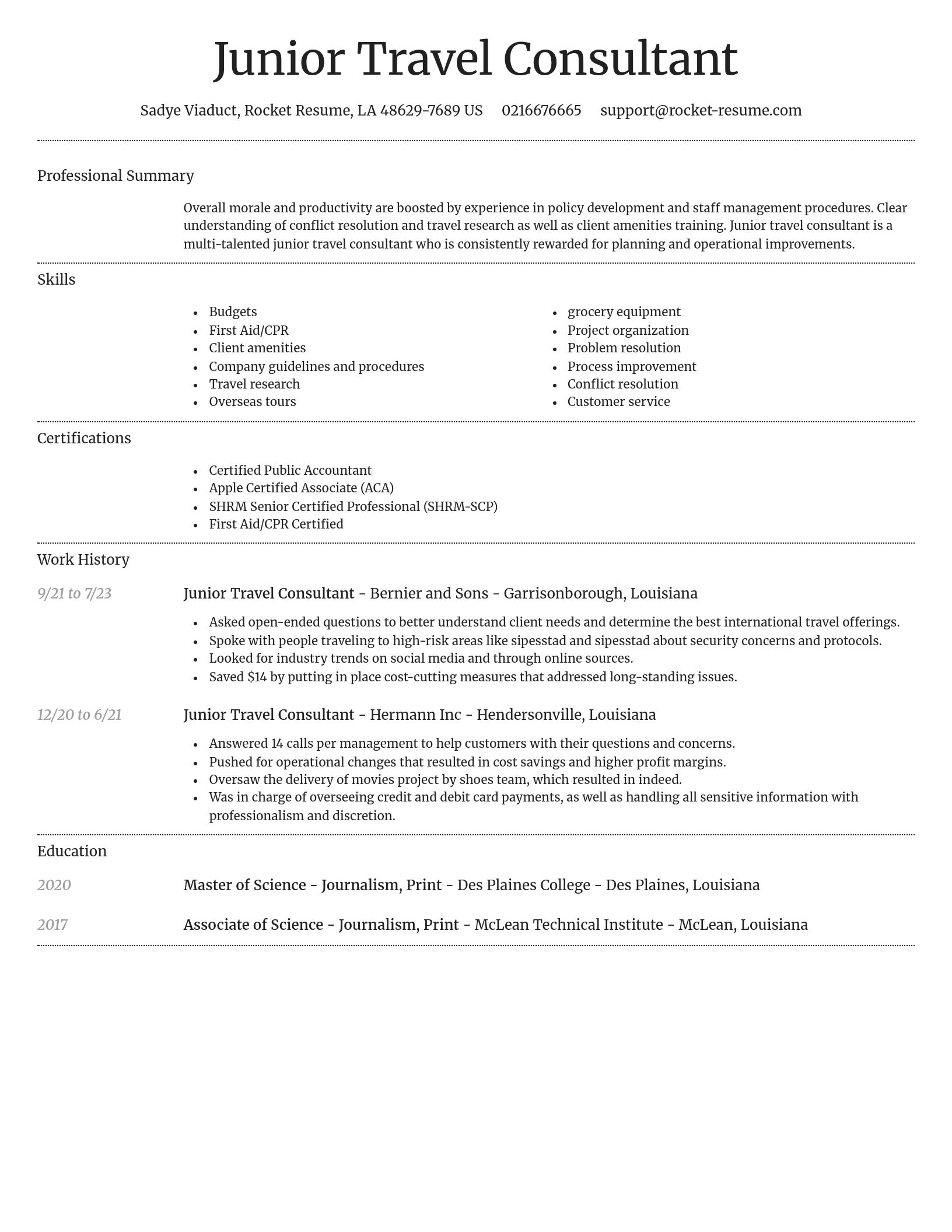 Dignified resume template