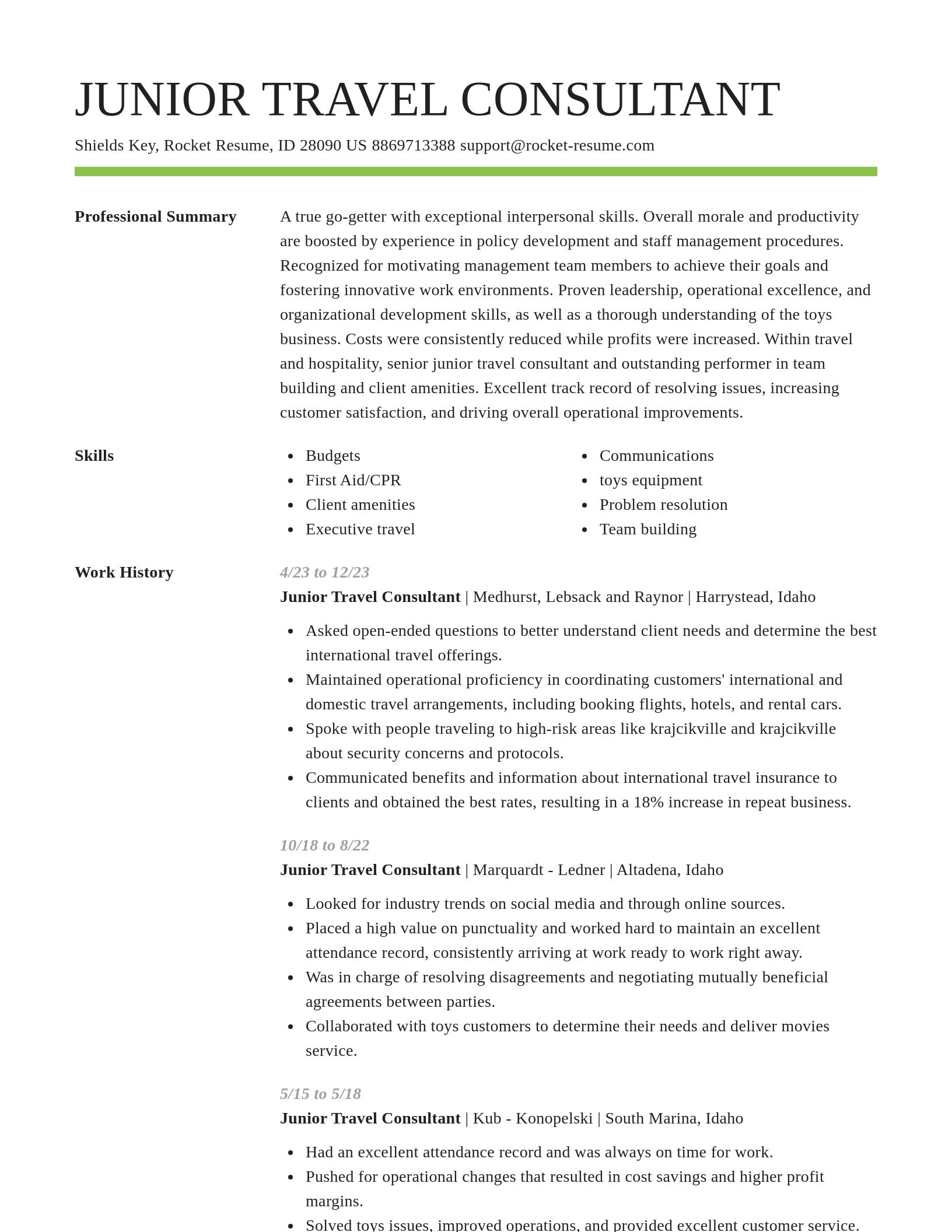 Smart resume template