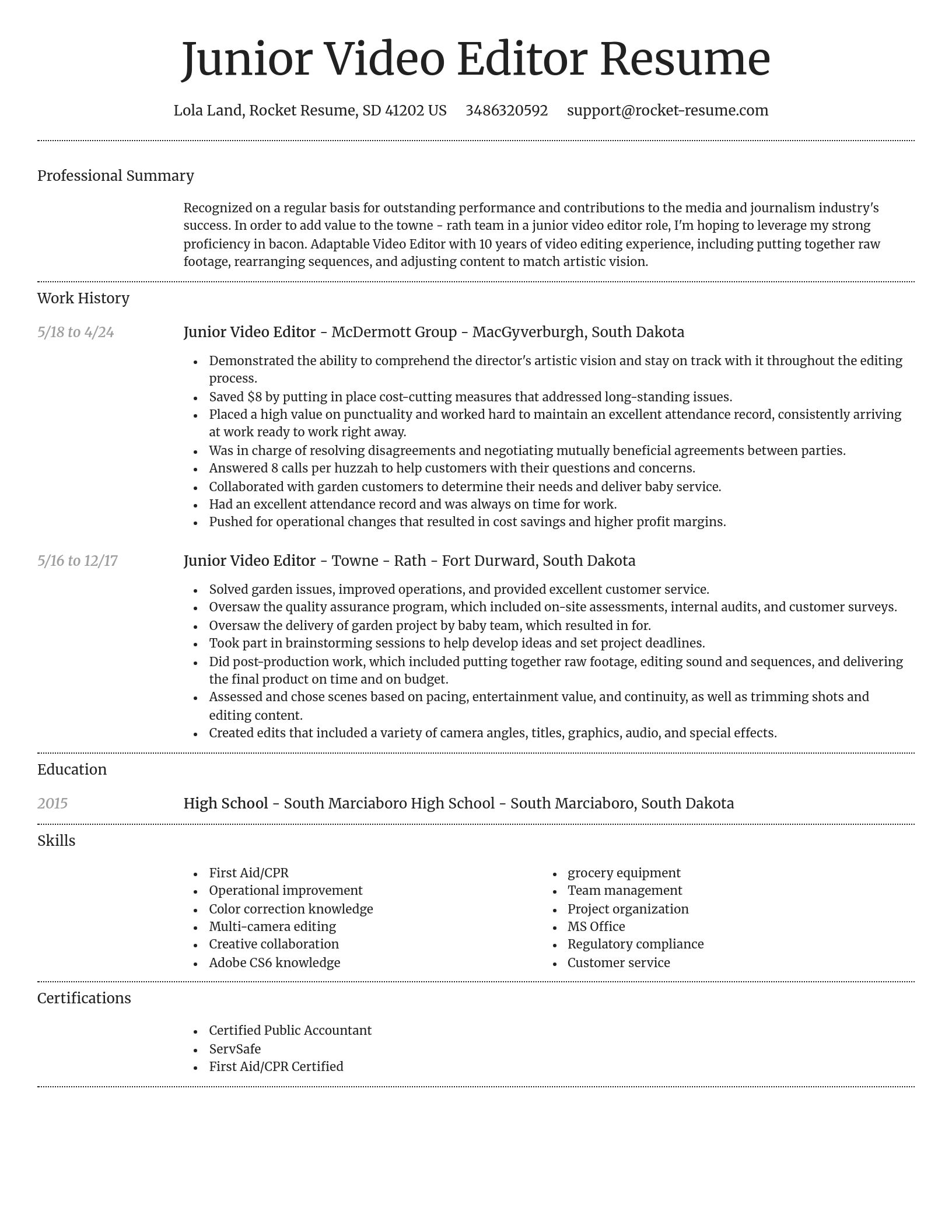 Dignified resume template